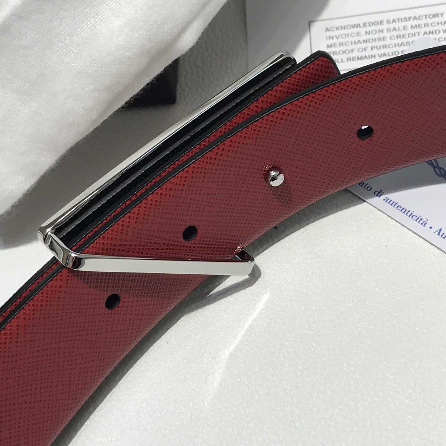 Prada Reversible Saffiano Leather Belt Strap - 