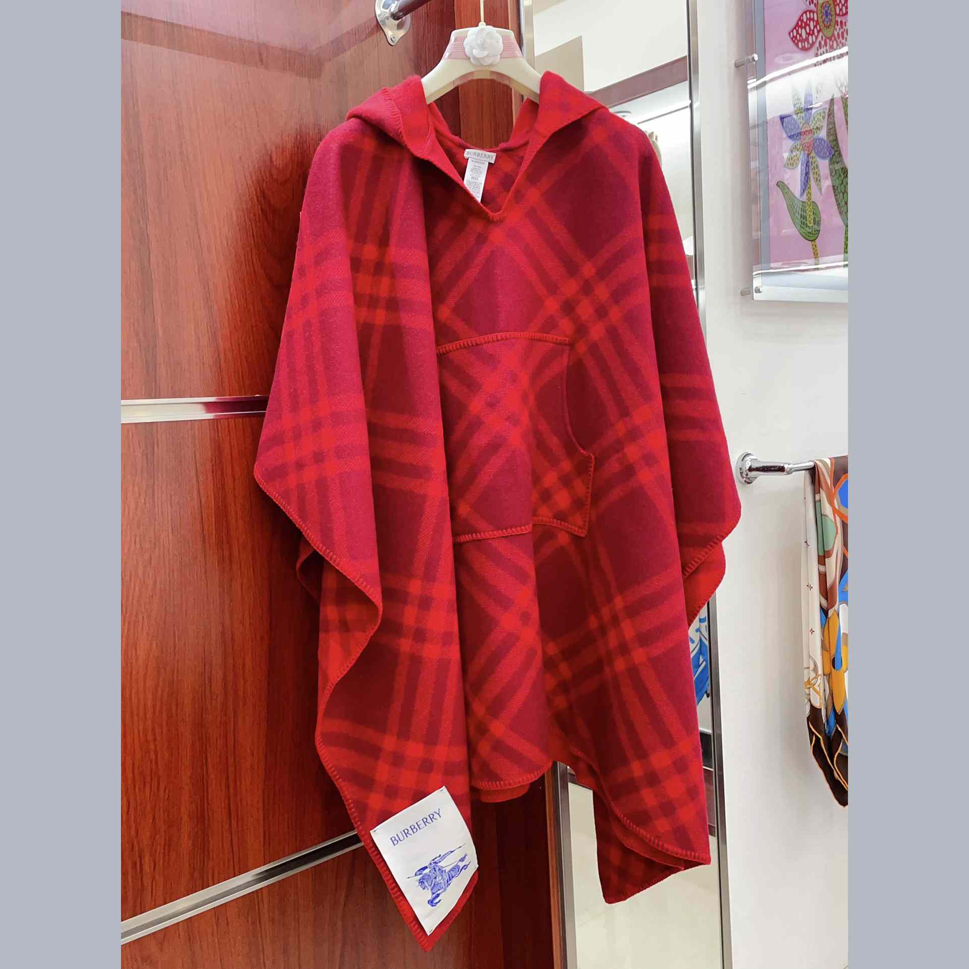 Burberry Check Wool Blanket Cape - DesignerGu