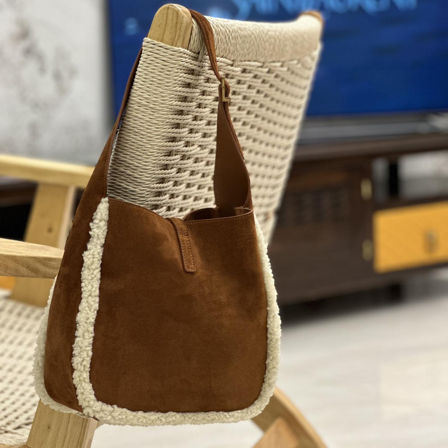 Saint Laurent LE 5 À 7 Supple Small In Suede And Shearling - 