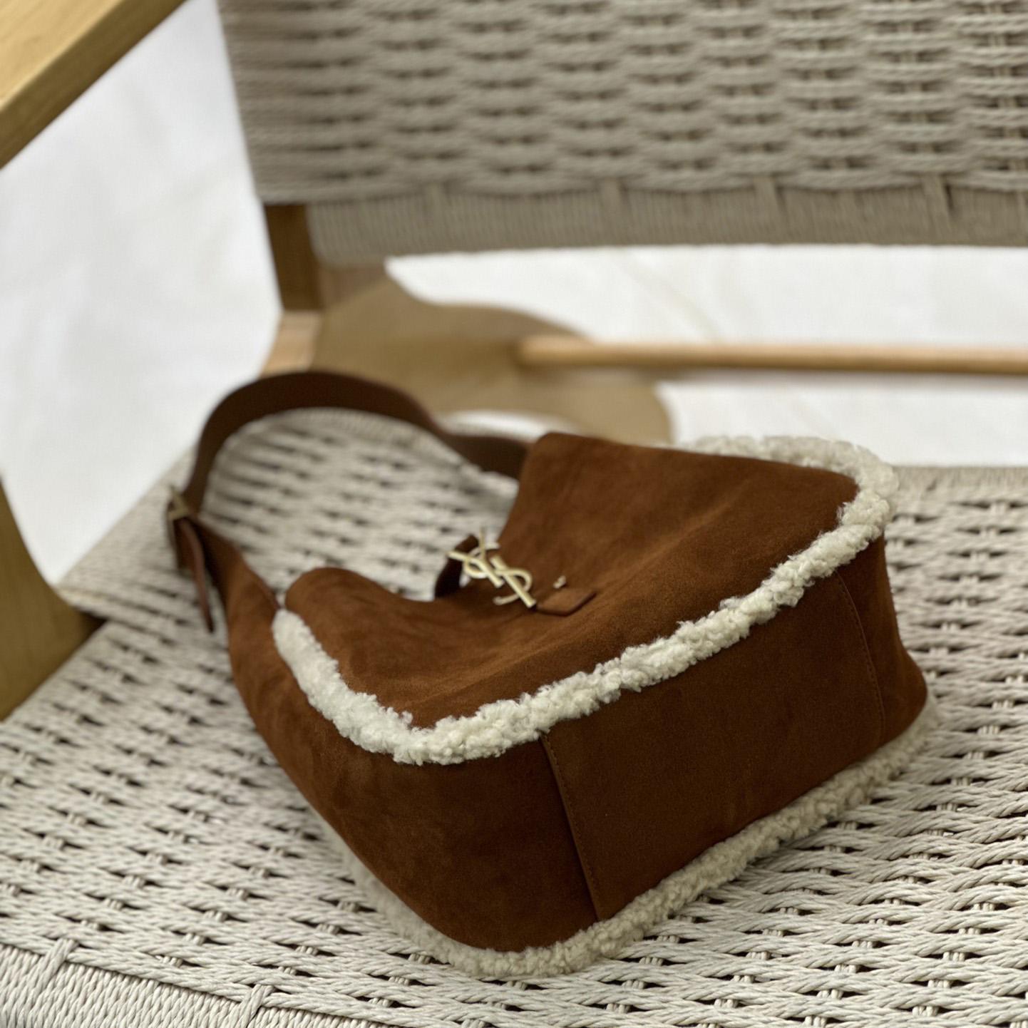 Saint Laurent LE 5 À 7 Supple Small In Suede And Shearling - 