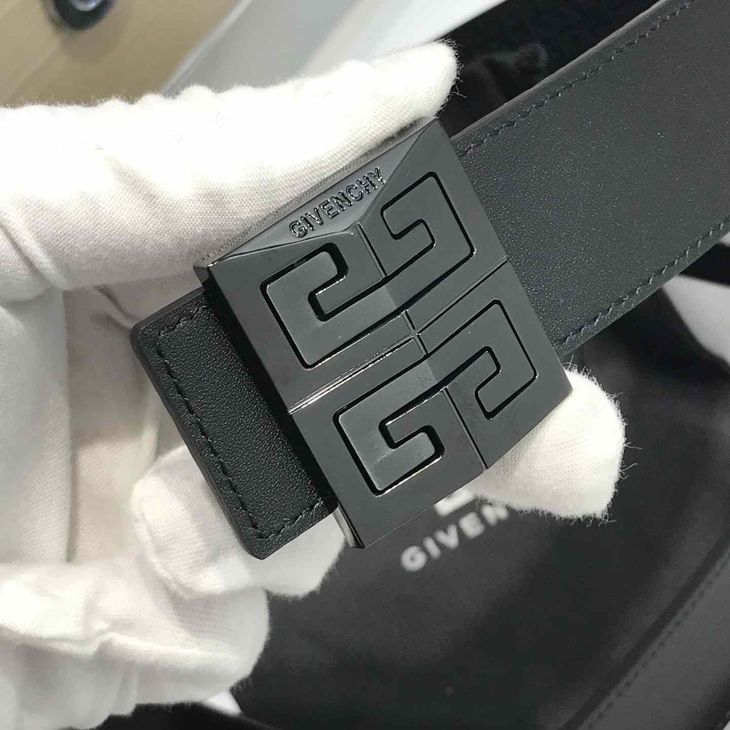 Givenchy 4G Reversible Belt In Leather And 4G Coated Canvas - 