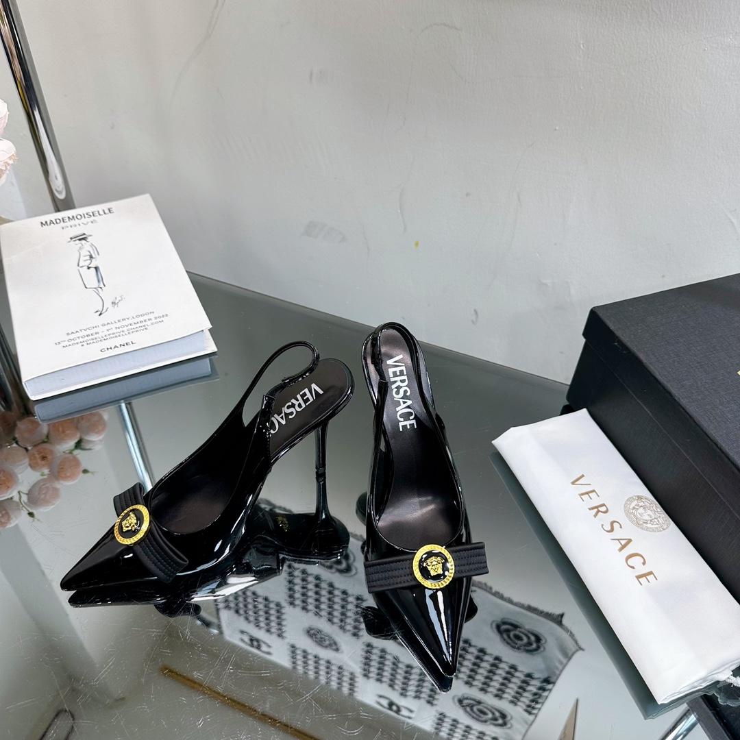 Versace Gianni Ribbon High Slingback Pumps - 