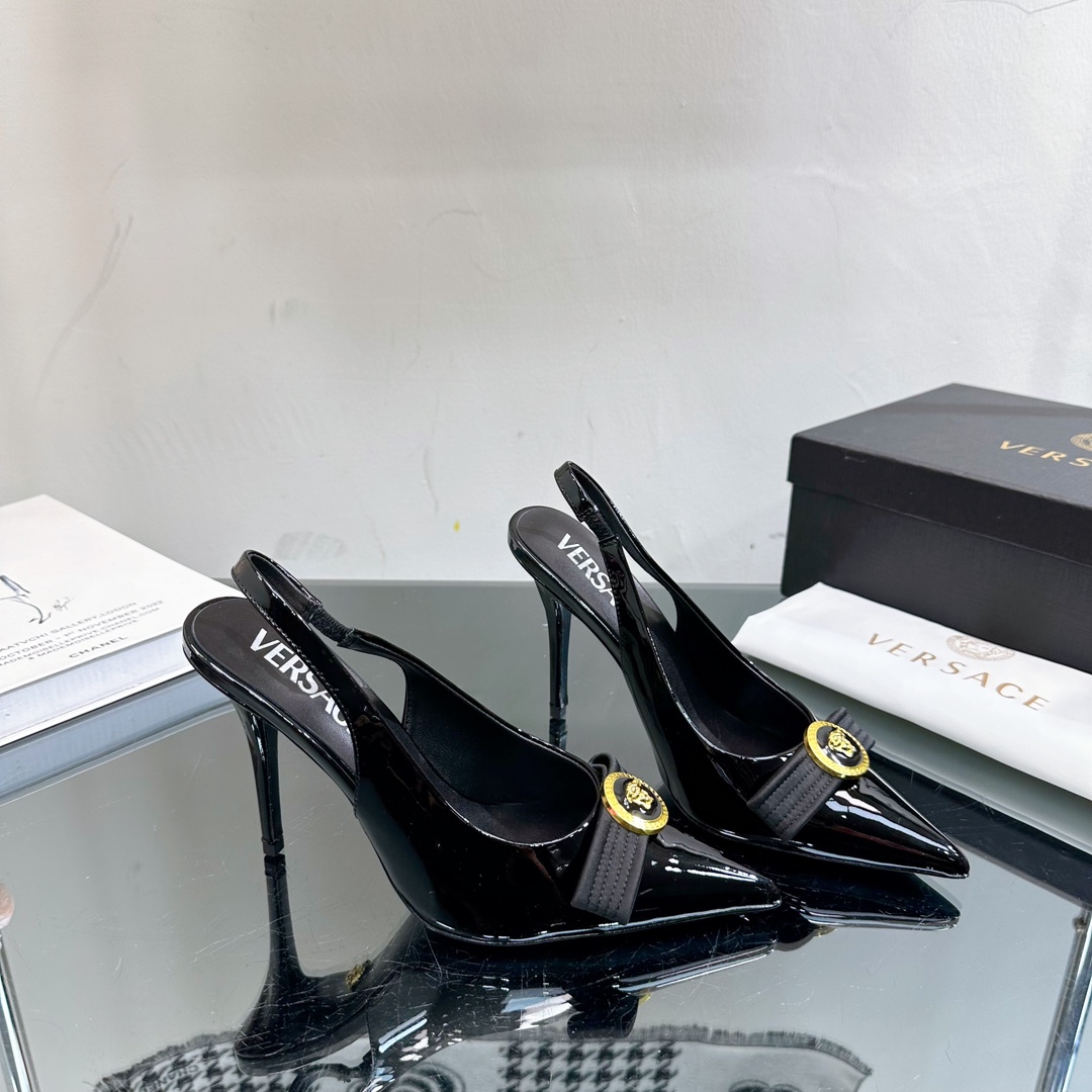 Versace Gianni Ribbon High Slingback Pumps - 