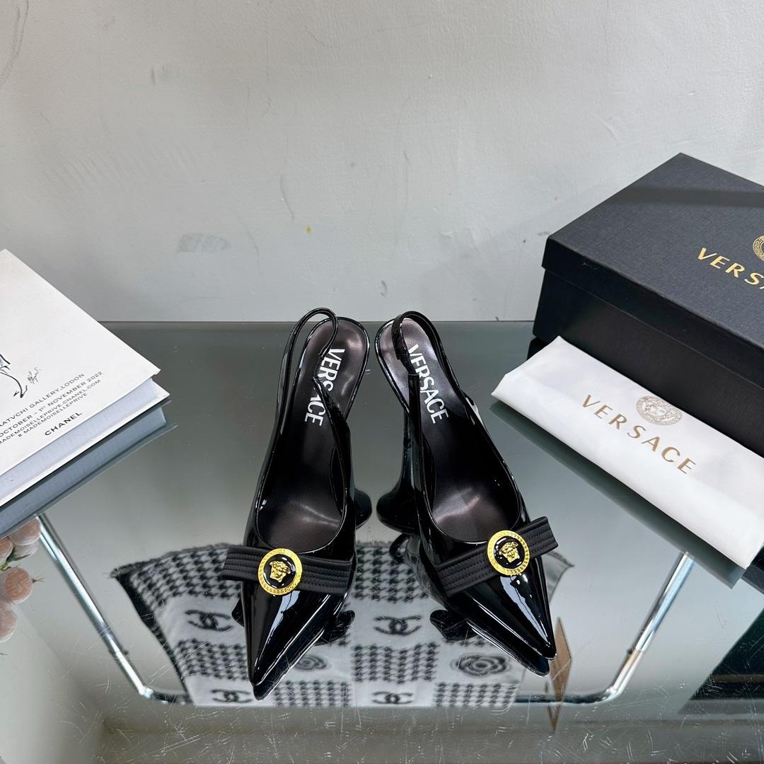 Versace Gianni Ribbon High Slingback Pumps - 