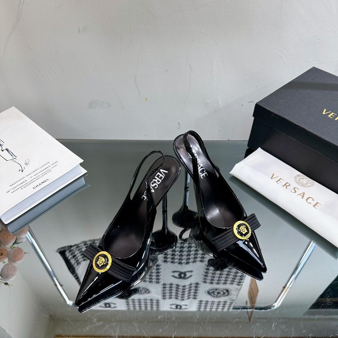 Versace Gianni Ribbon High Slingback Pumps - 