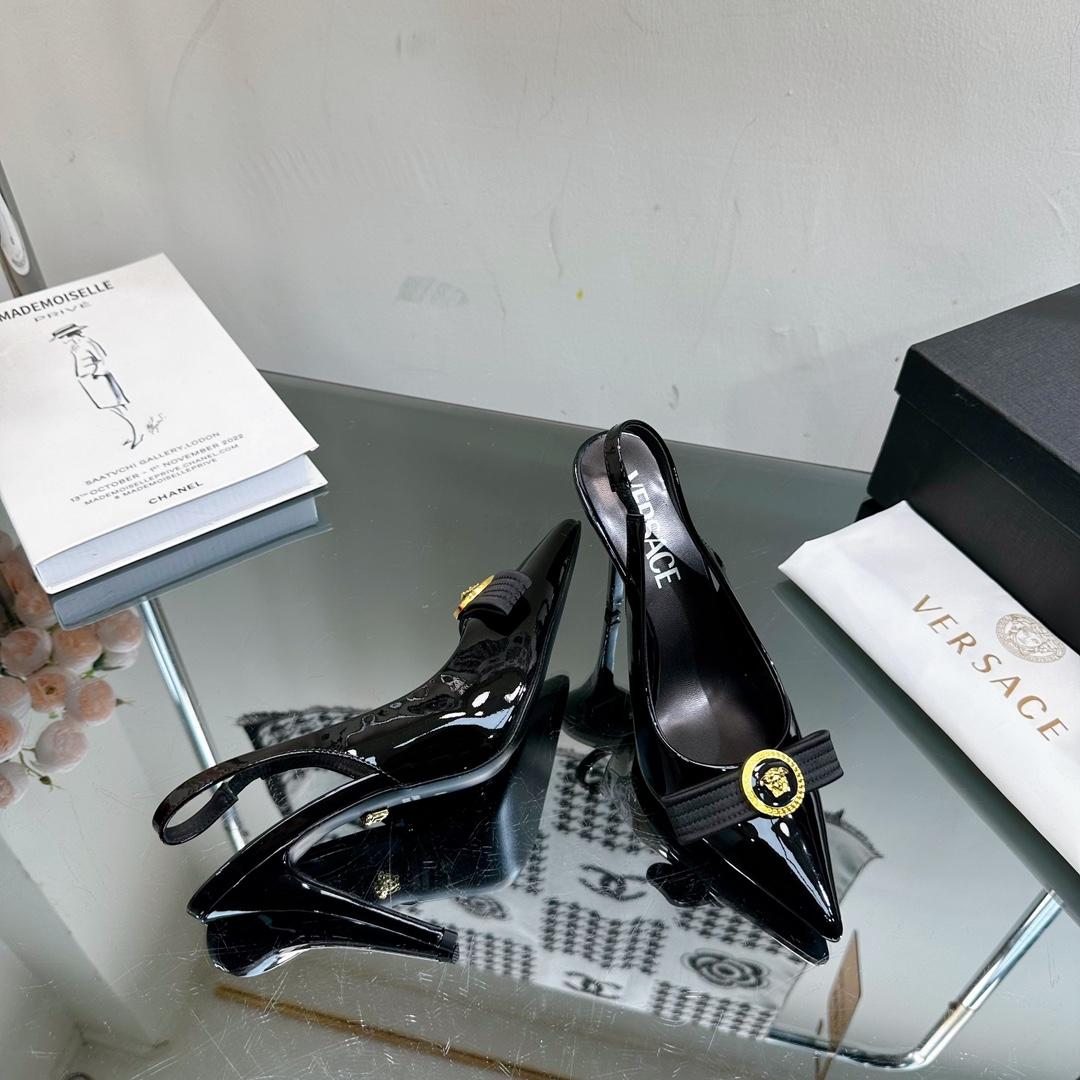 Versace Gianni Ribbon High Slingback Pumps - 