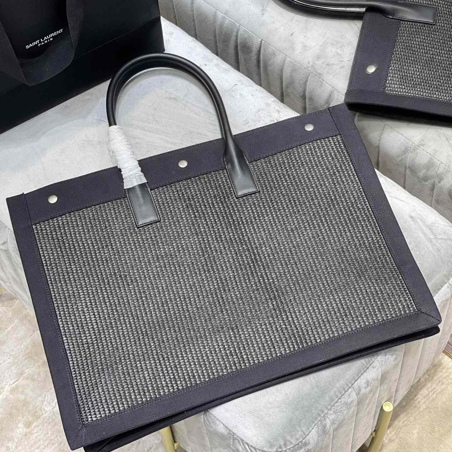 Saint Laurent Rive Gauche Woven Tote Bag   48×36×16cm - 