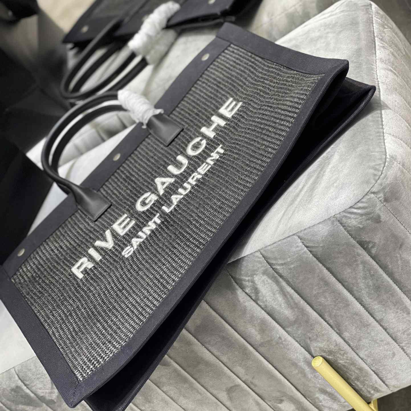 Saint Laurent Rive Gauche Woven Tote Bag   48×36×16cm - 