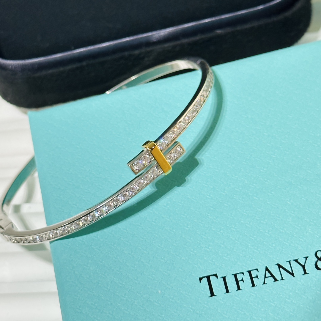 Tiffany & Co. Edge Hinged Bypass Bangle Bracelet - 