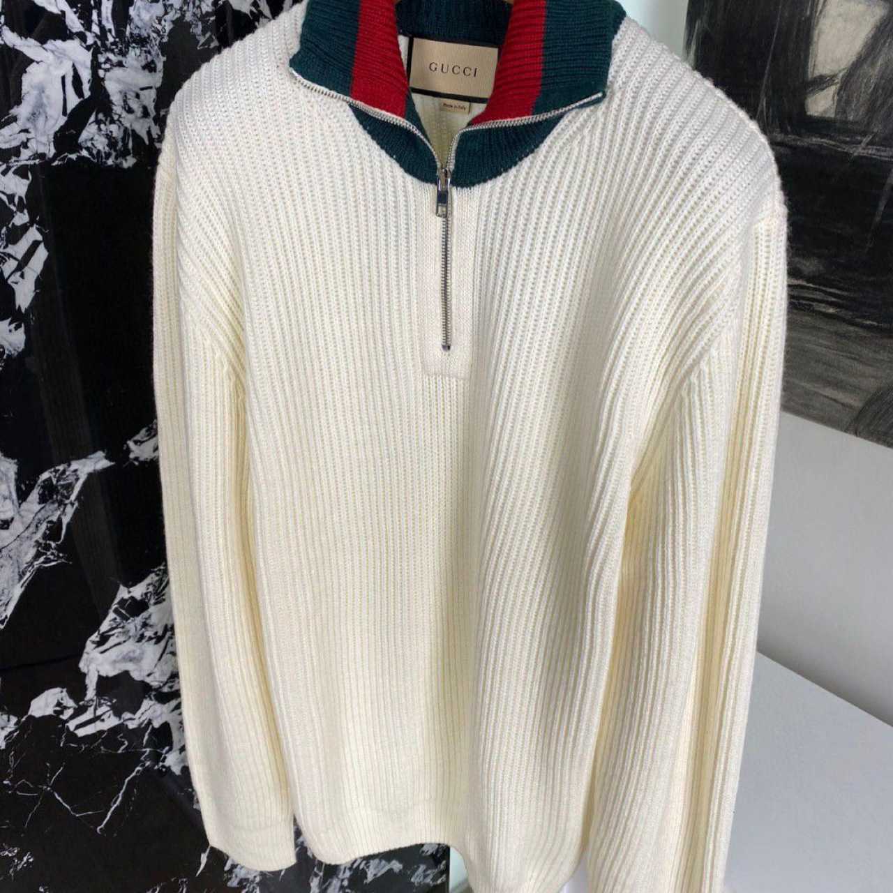 Gucci Knit Wool Sweater With Web - 