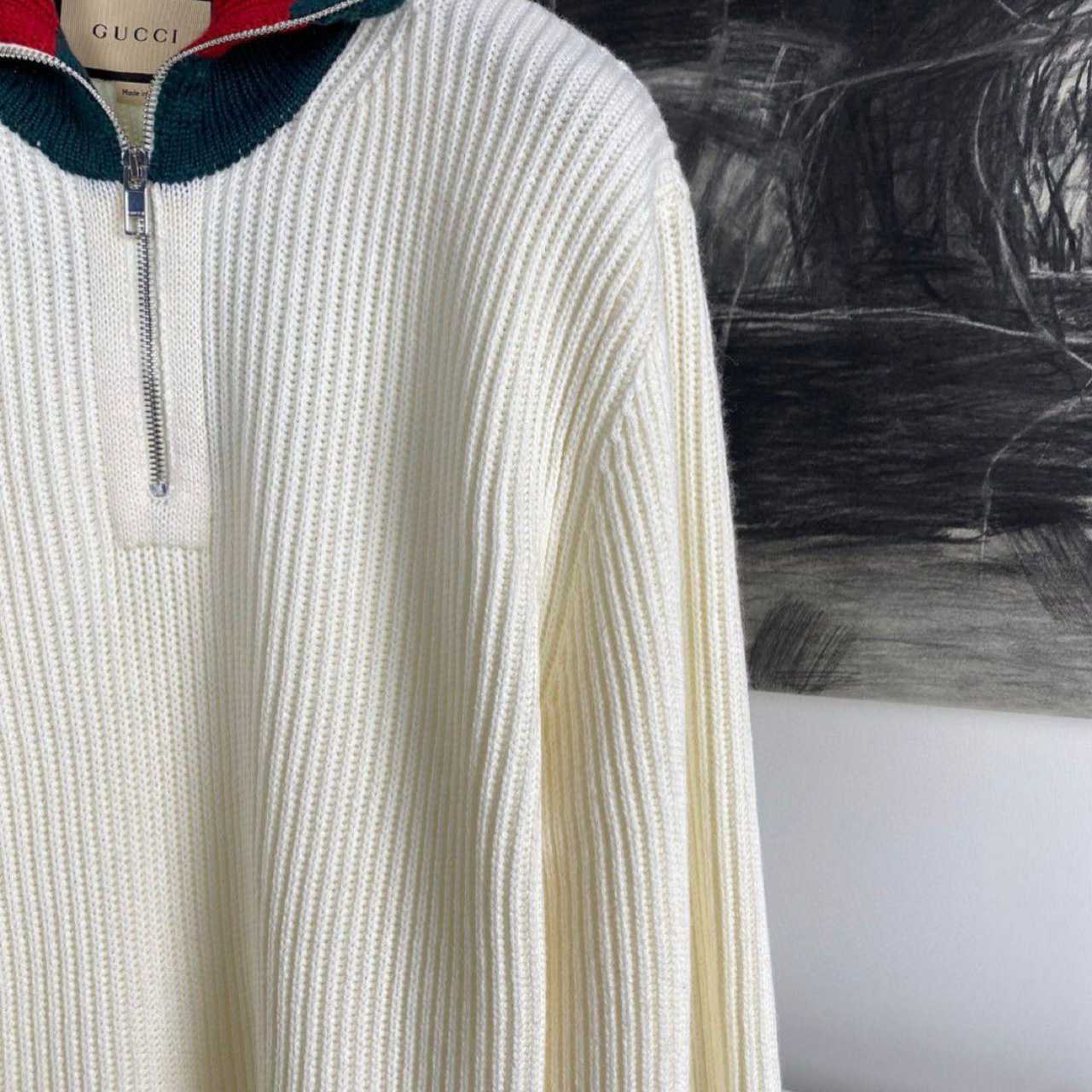 Gucci Knit Wool Sweater With Web - 