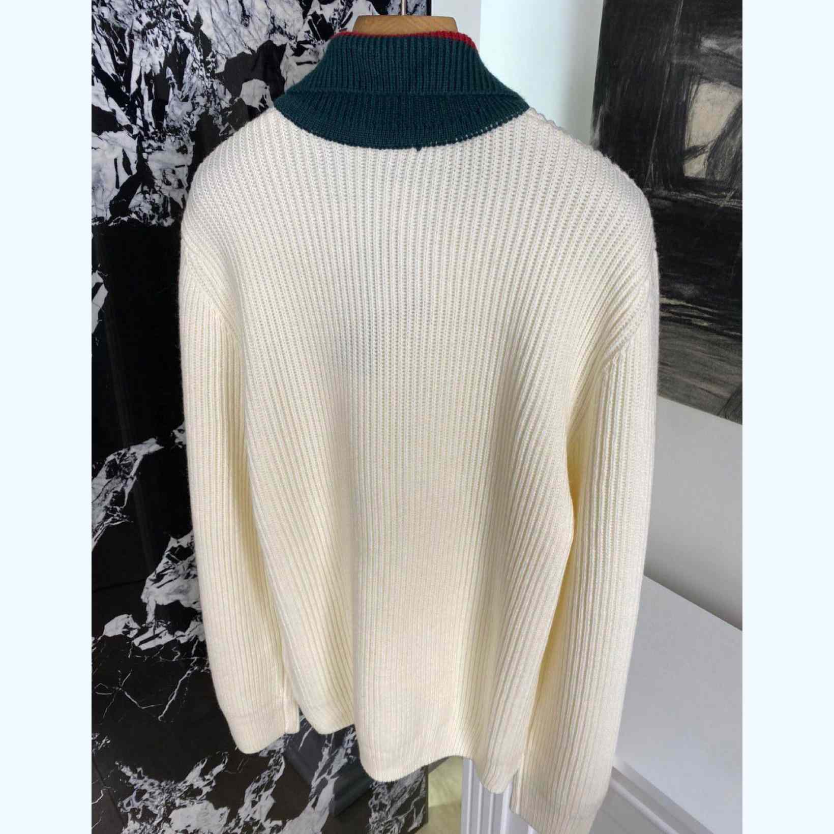 Gucci Knit Wool Sweater With Web - 