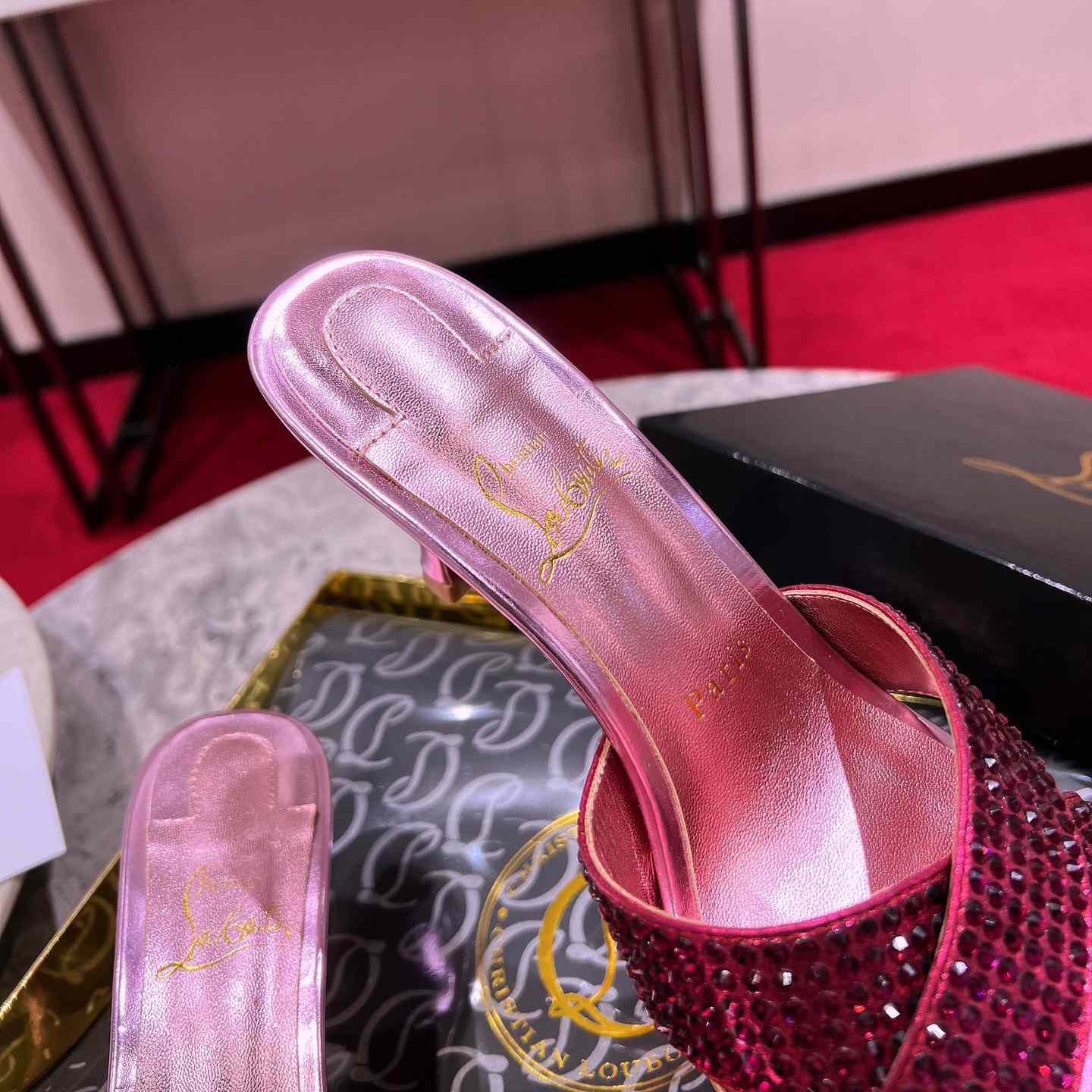 Christian Louboutin Mariza Is Back Strass 85mm Mules Sandals - 
