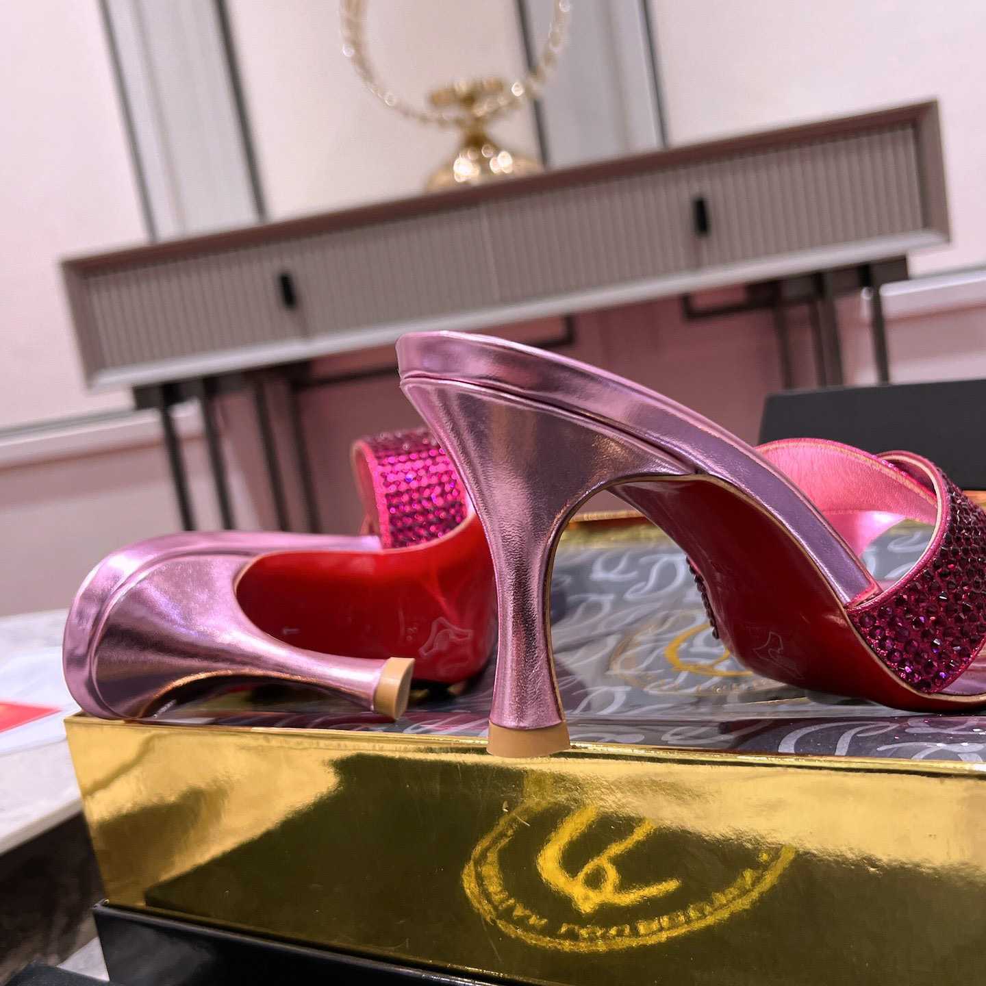 Christian Louboutin Mariza Is Back Strass 85mm Mules Sandals - 