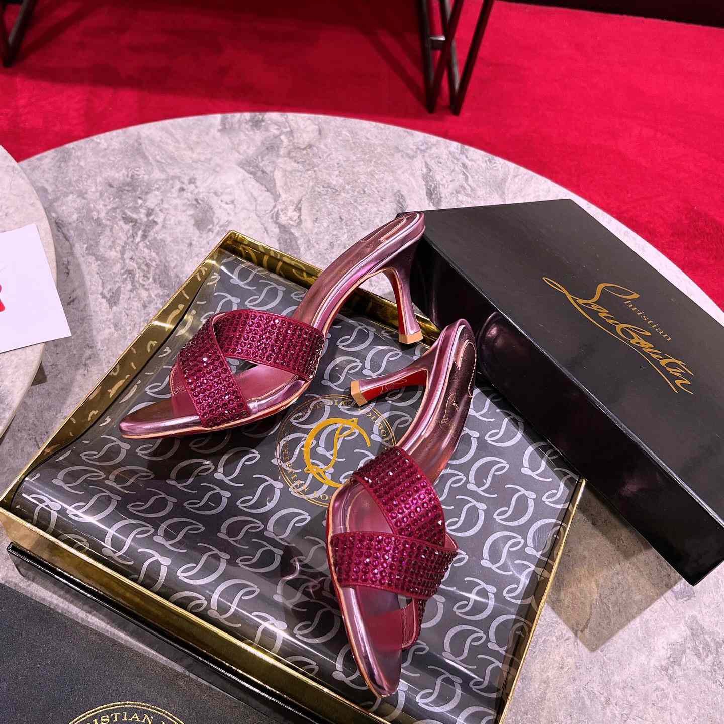 Christian Louboutin Mariza Is Back Strass 85mm Mules Sandals - 