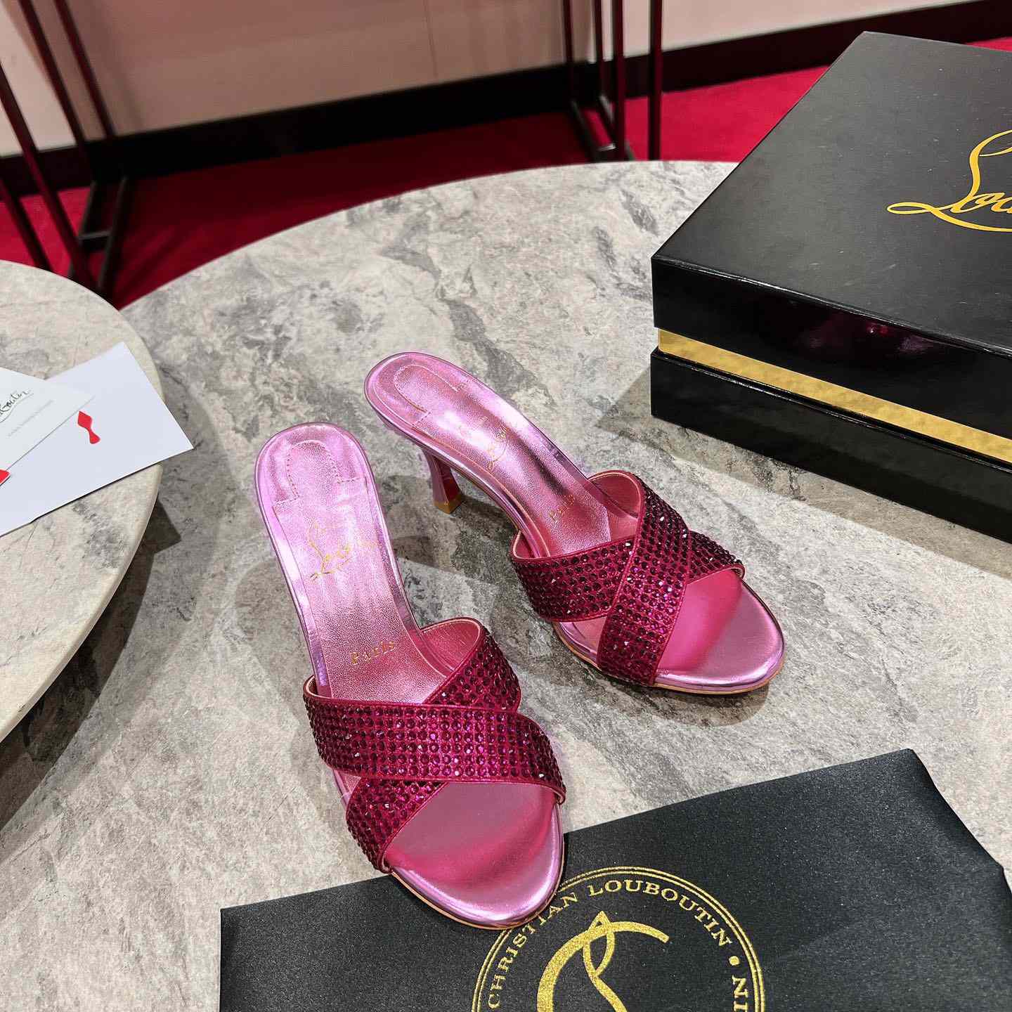 Christian Louboutin Mariza Is Back Strass 85mm Mules Sandals - 