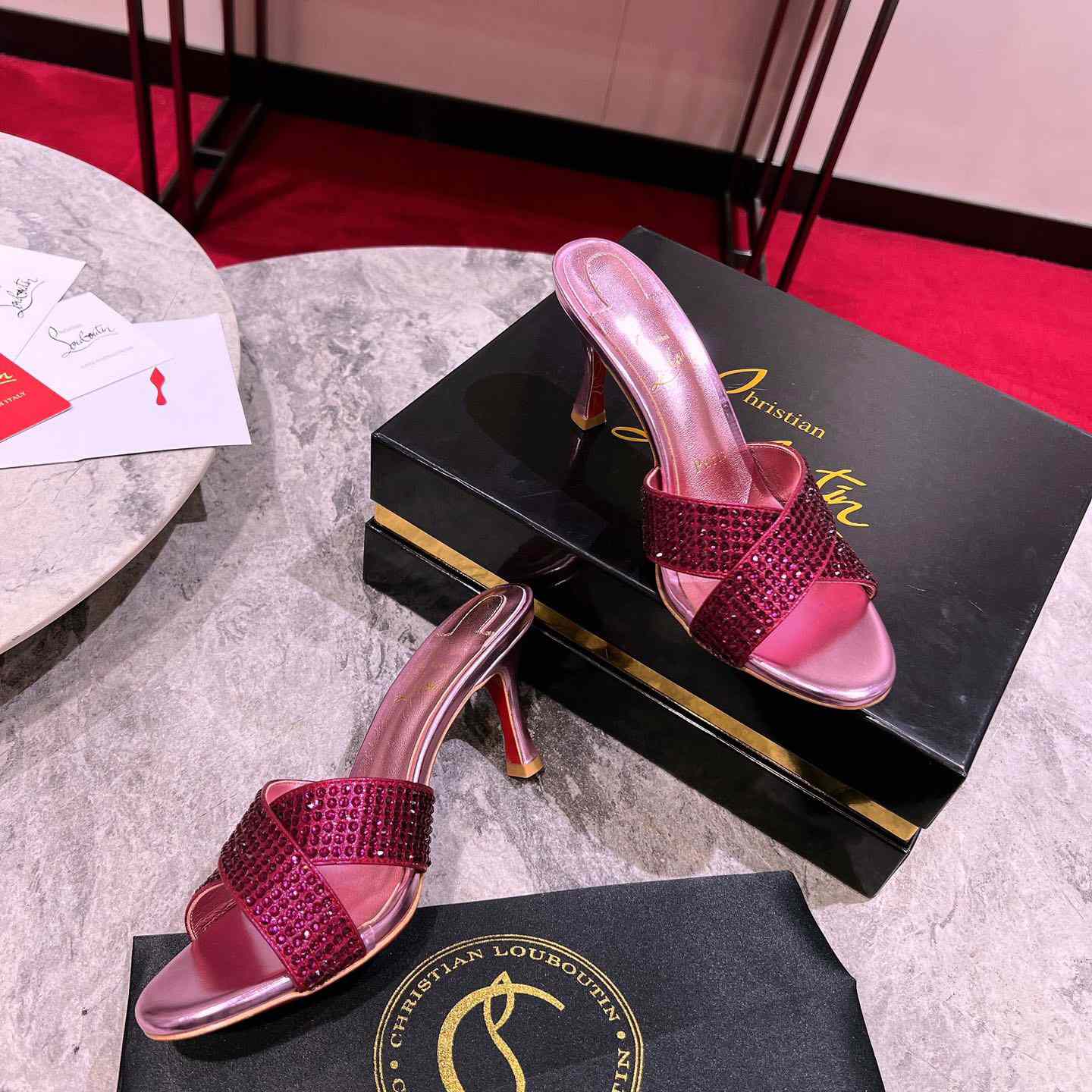 Christian Louboutin Mariza Is Back Strass 85mm Mules Sandals - 