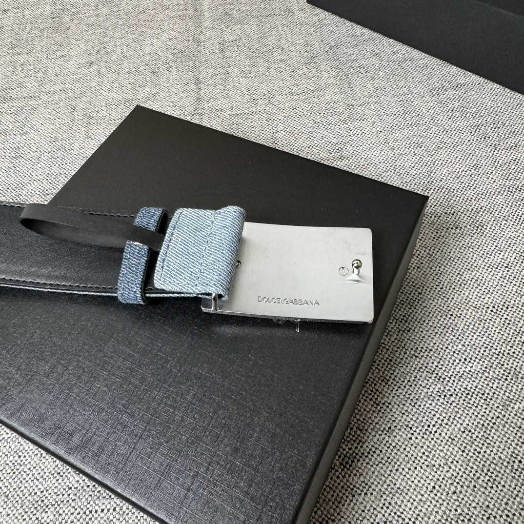 Dolce & Gabbana Denim Belt With Branded Tag - DesignerGu