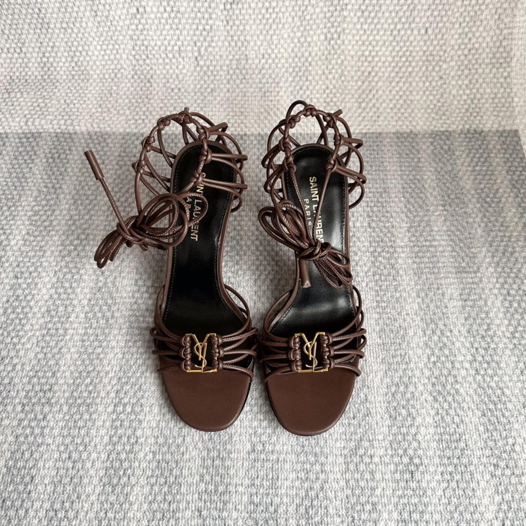 Saint Laurent Babylone Sandals In Smooth Leather - 