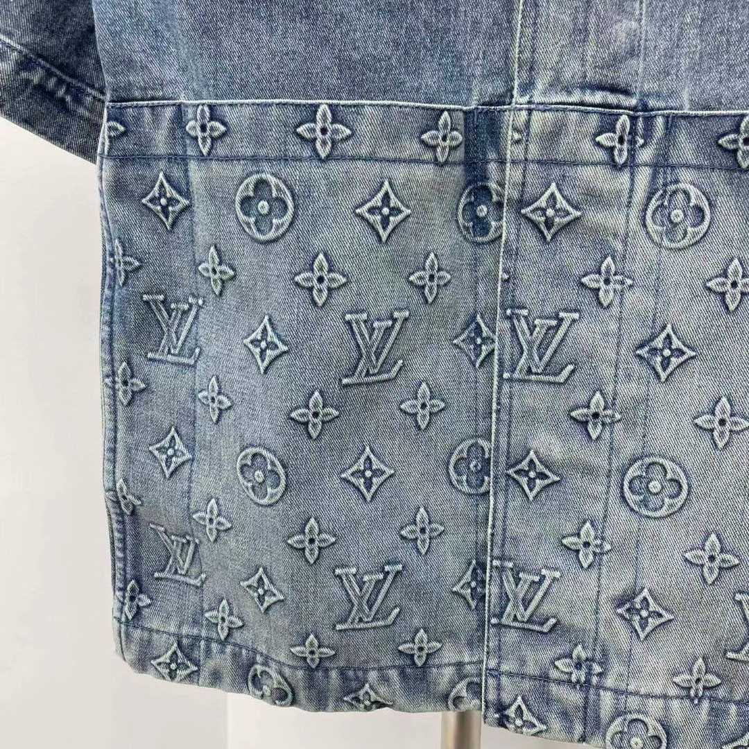 Louis Vuitton Short-Sleeved Denim Workwear Shirt  1ABLDG - 