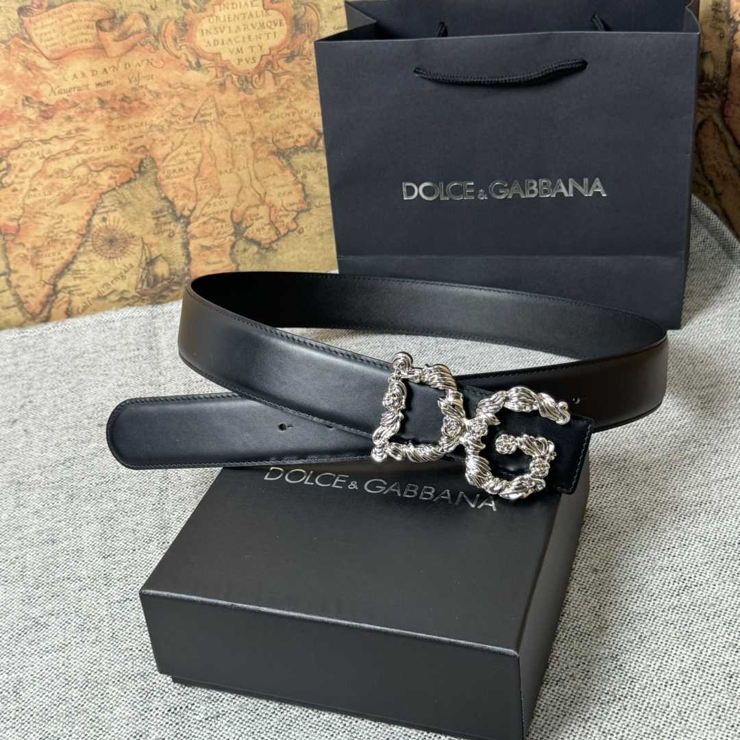 Dolce & Gabbana DG Logo-buckle Leather Belt   40mm - 