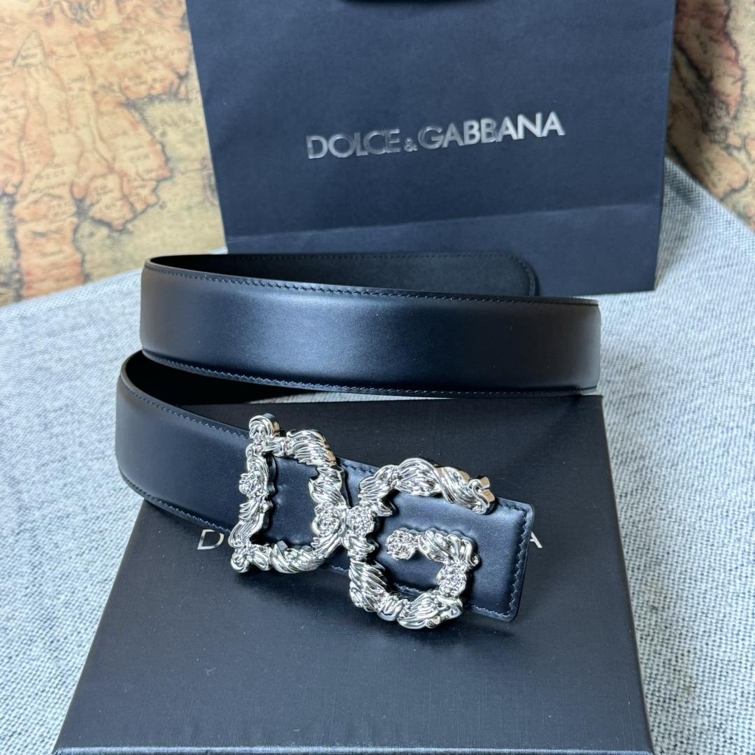 Dolce & Gabbana DG Logo-buckle Leather Belt   40mm - 