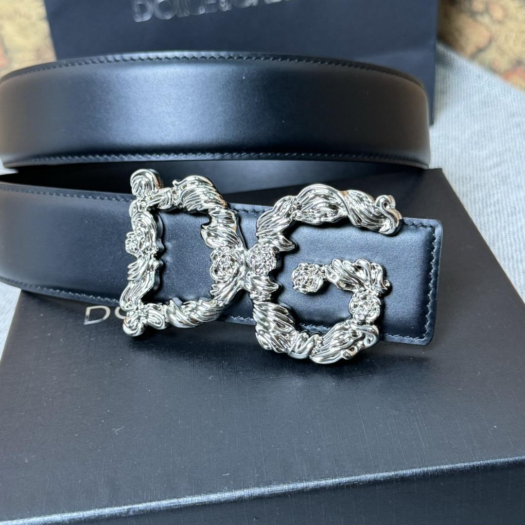 Dolce & Gabbana DG Logo-buckle Leather Belt   40mm - 