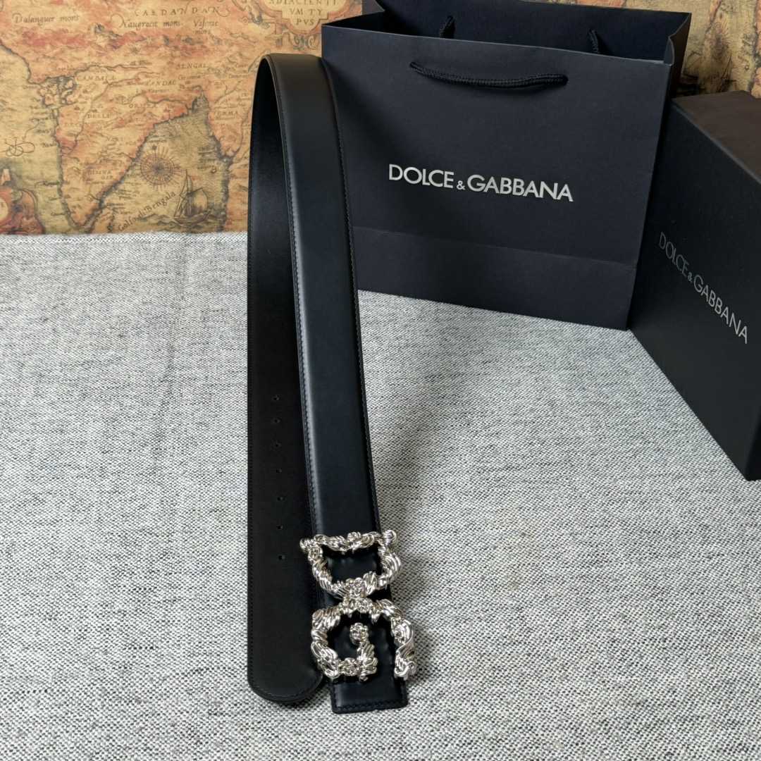 Dolce & Gabbana DG Logo-buckle Leather Belt   40mm - 