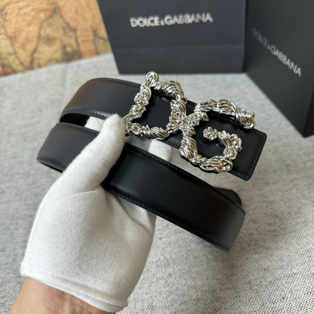 Dolce & Gabbana DG Logo-buckle Leather Belt   40mm - 