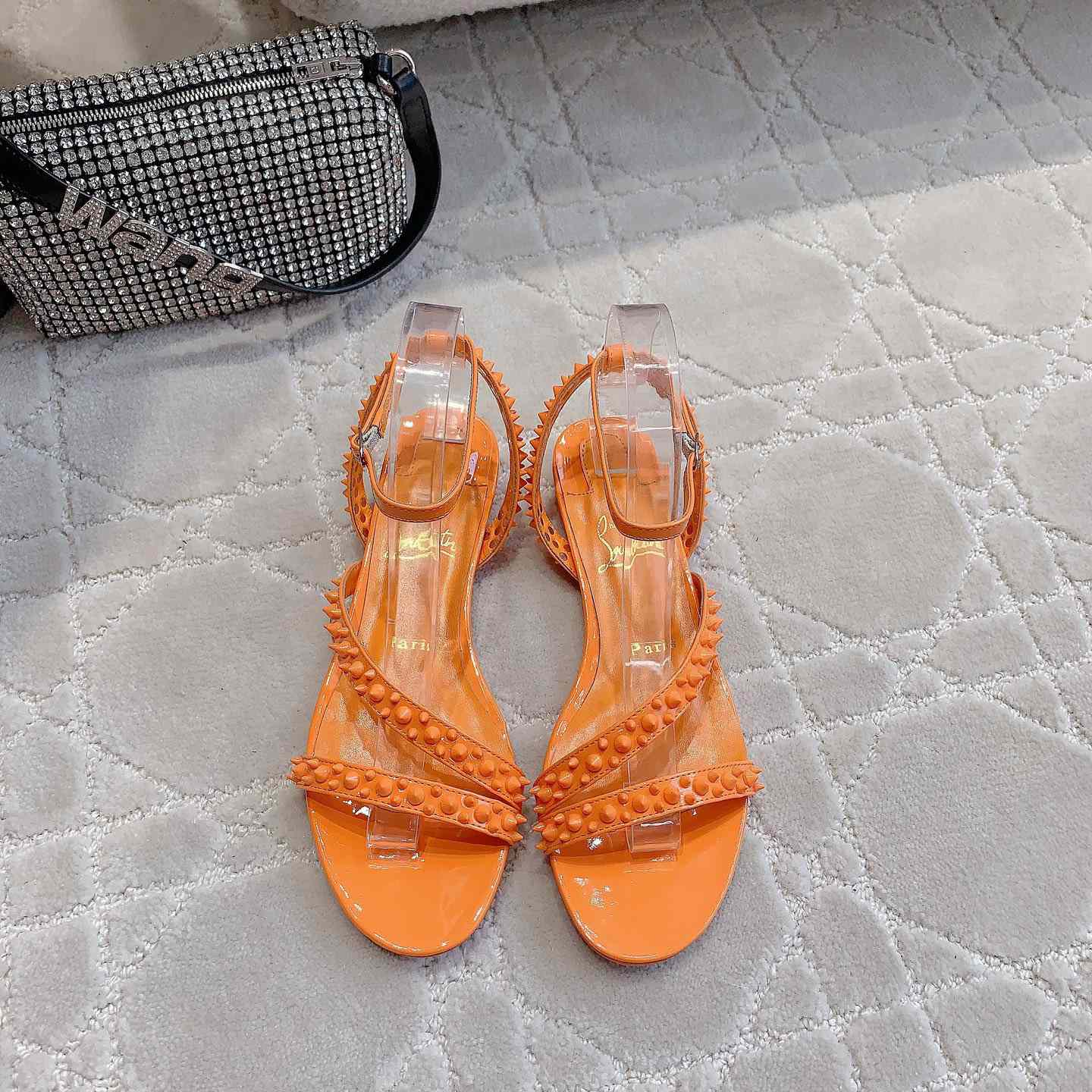 Christian Louboutin Mafaldina Spikes Leather Sandals - 