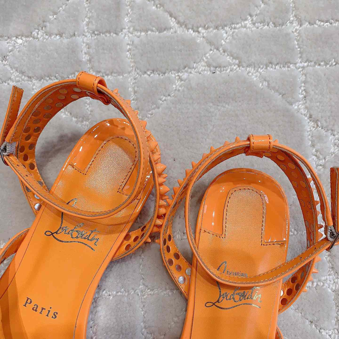 Christian Louboutin Mafaldina Spikes Leather Sandals - 