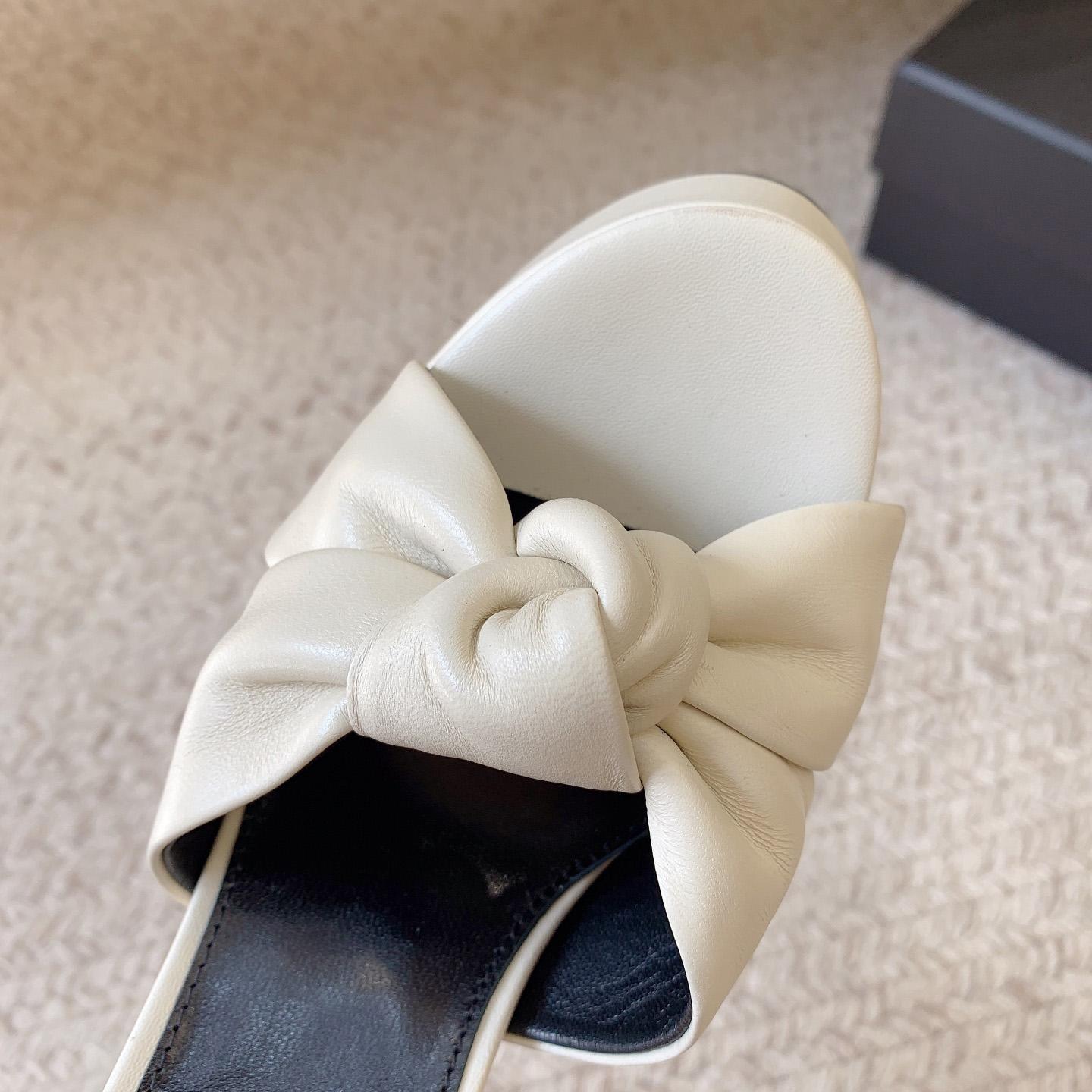 Saint Laurent Bianca Platform Sandals In Smooth Leather - 