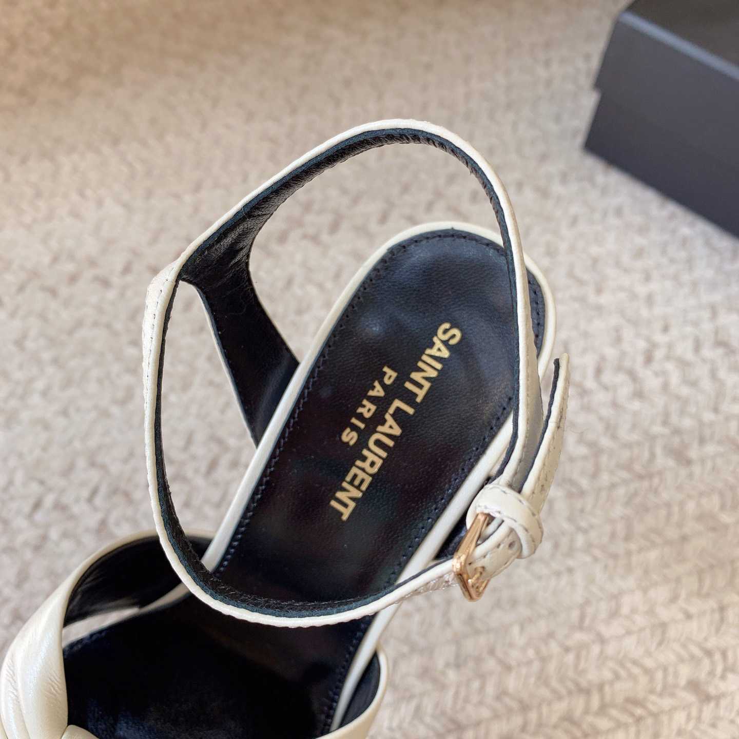 Saint Laurent Bianca Platform Sandals In Smooth Leather - 