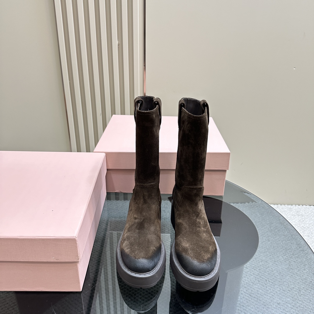 Miu Miu Suede Boots - DesignerGu