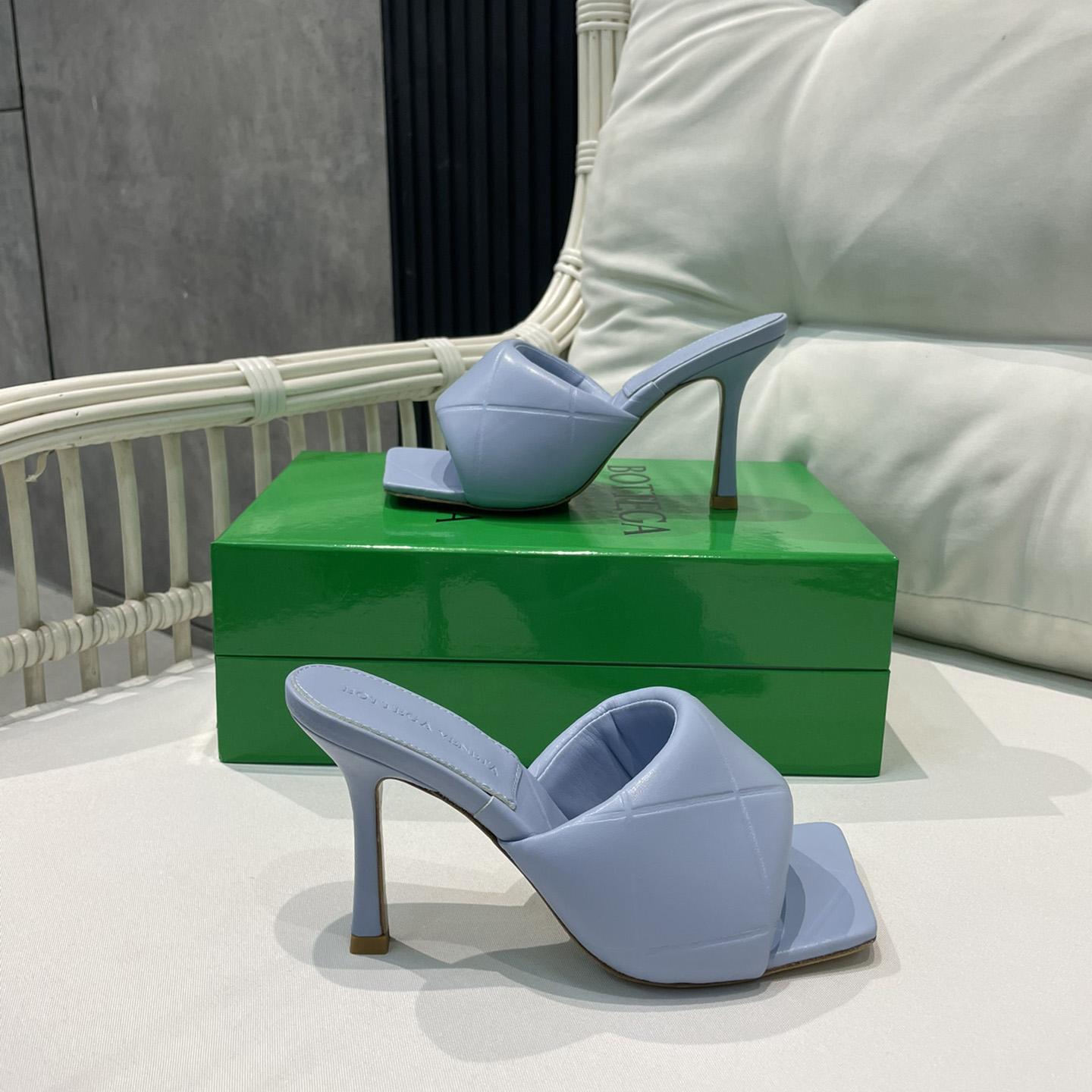 Bottega Veneta Blue Heeled Mule Sandals  - 