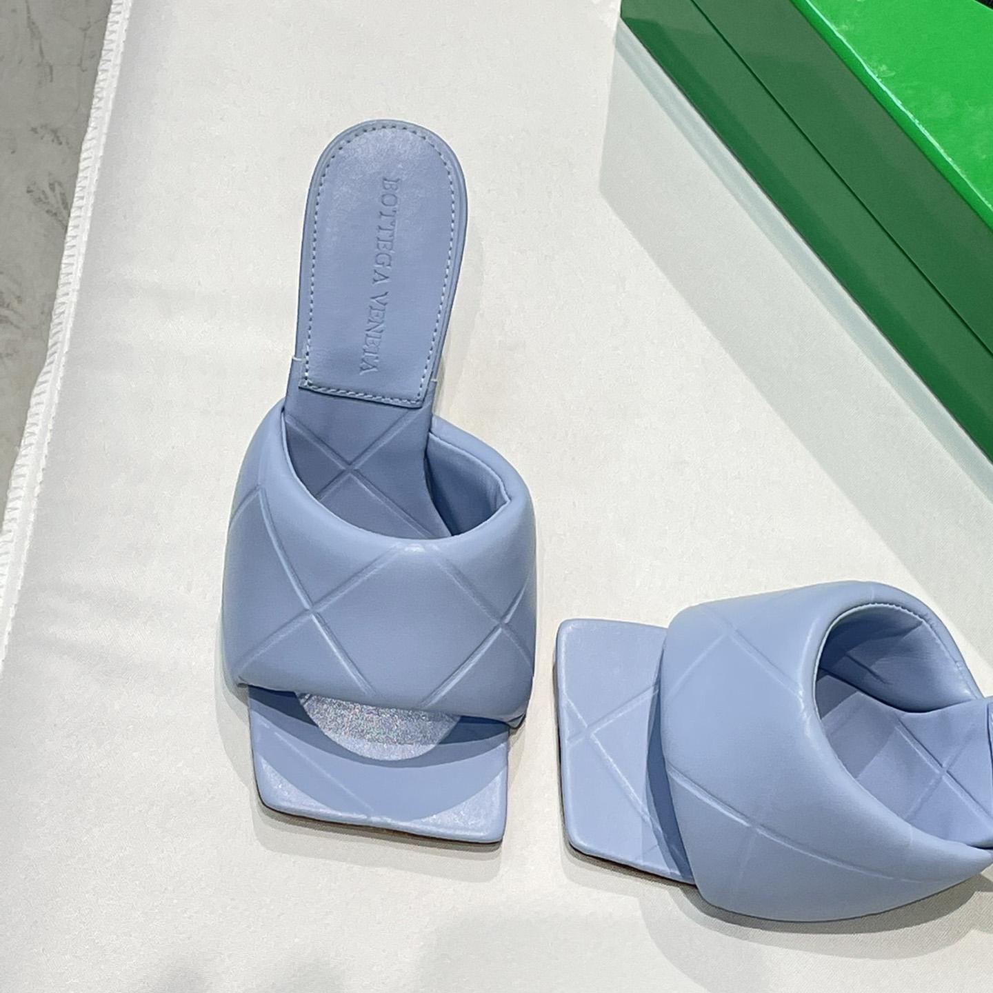 Bottega Veneta Blue Heeled Mule Sandals  - 