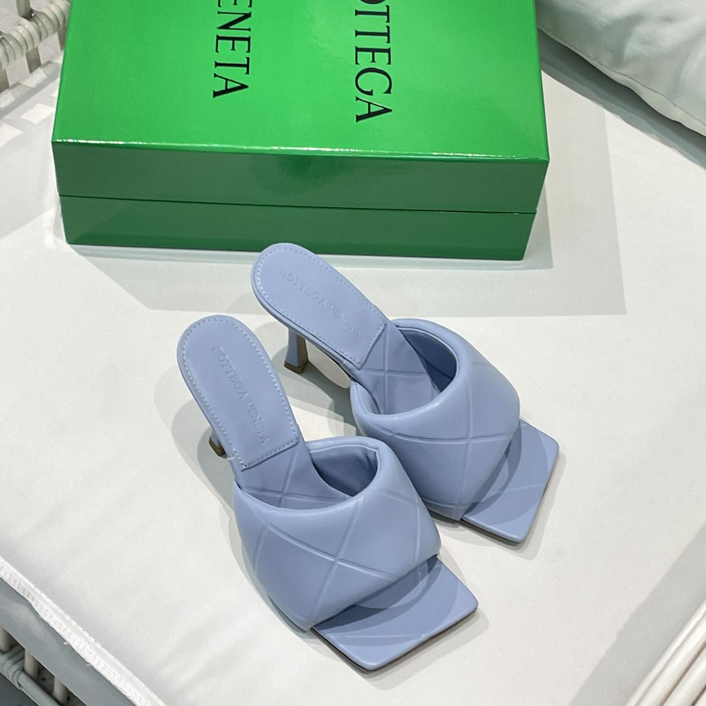 Bottega Veneta Blue Heeled Mule Sandals  - 