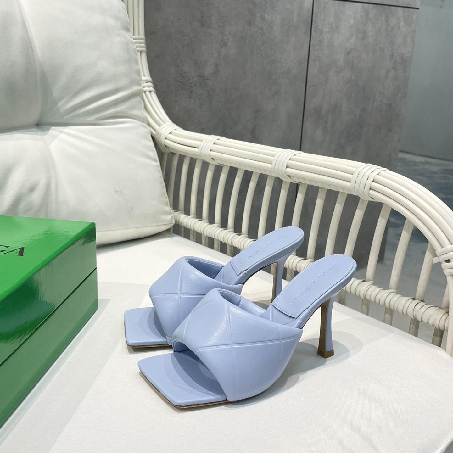 Bottega Veneta Blue Heeled Mule Sandals  - 