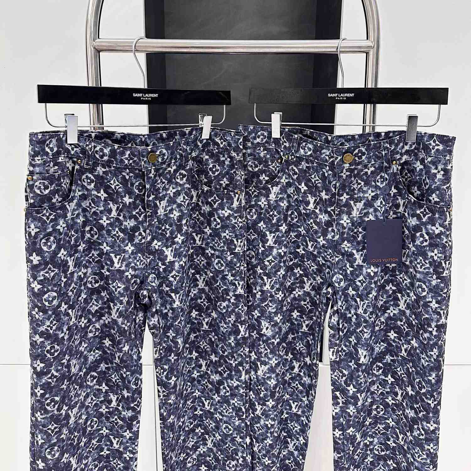 Louis Vuitton Monogram Printed Denim Jeans - 