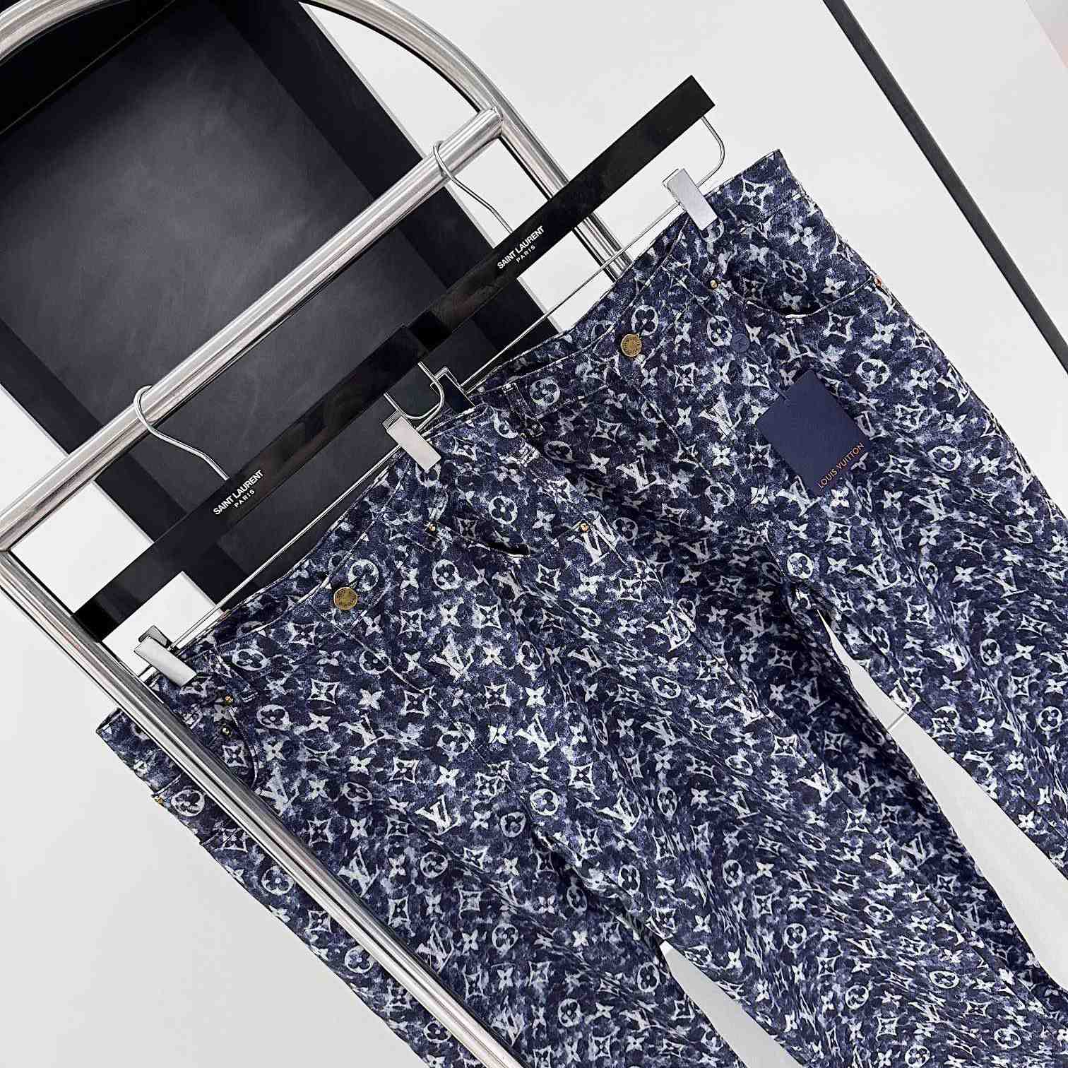 Louis Vuitton Monogram Printed Denim Jeans - 