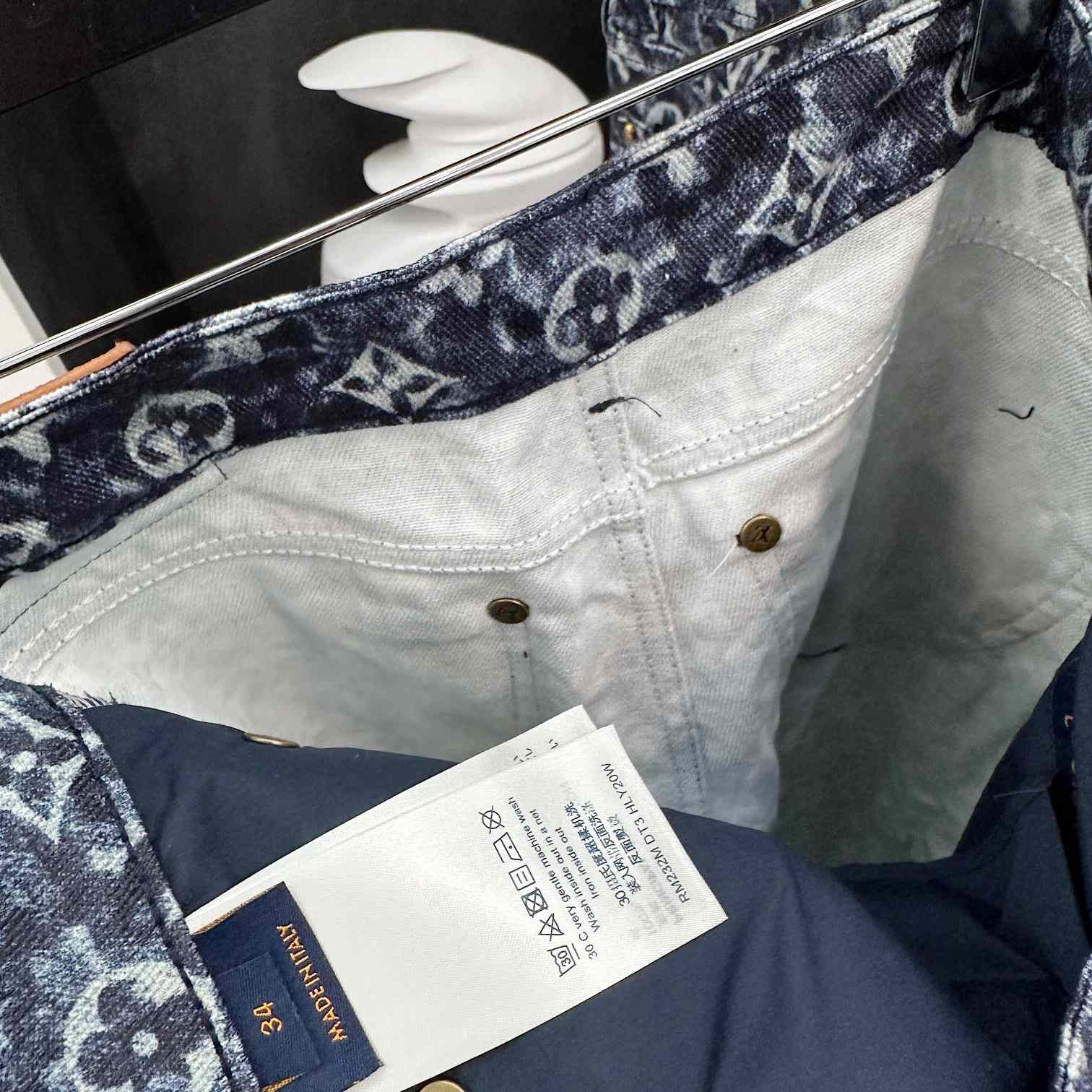 Louis Vuitton Monogram Printed Denim Jeans - 