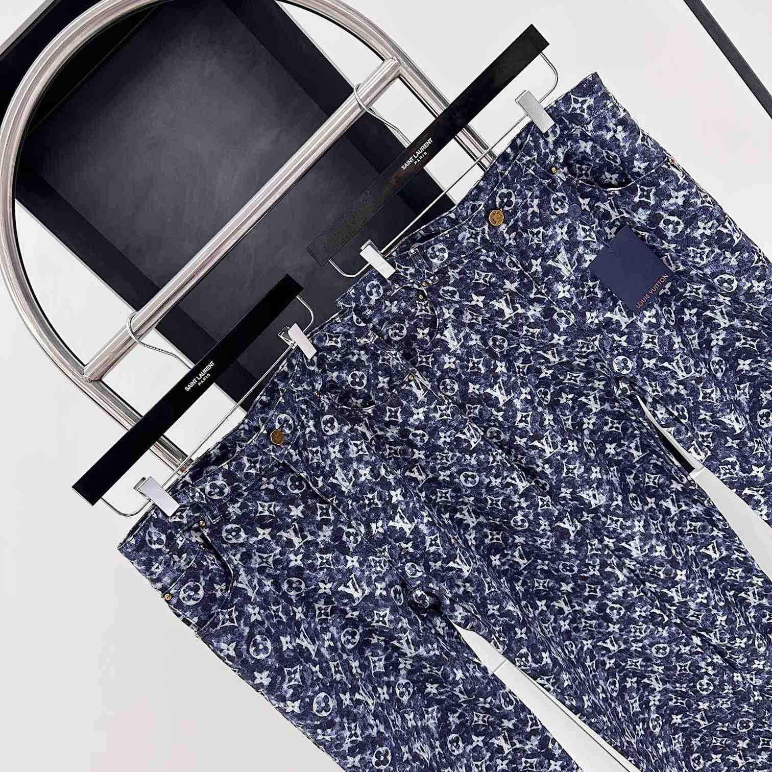 Louis Vuitton Monogram Printed Denim Jeans - 