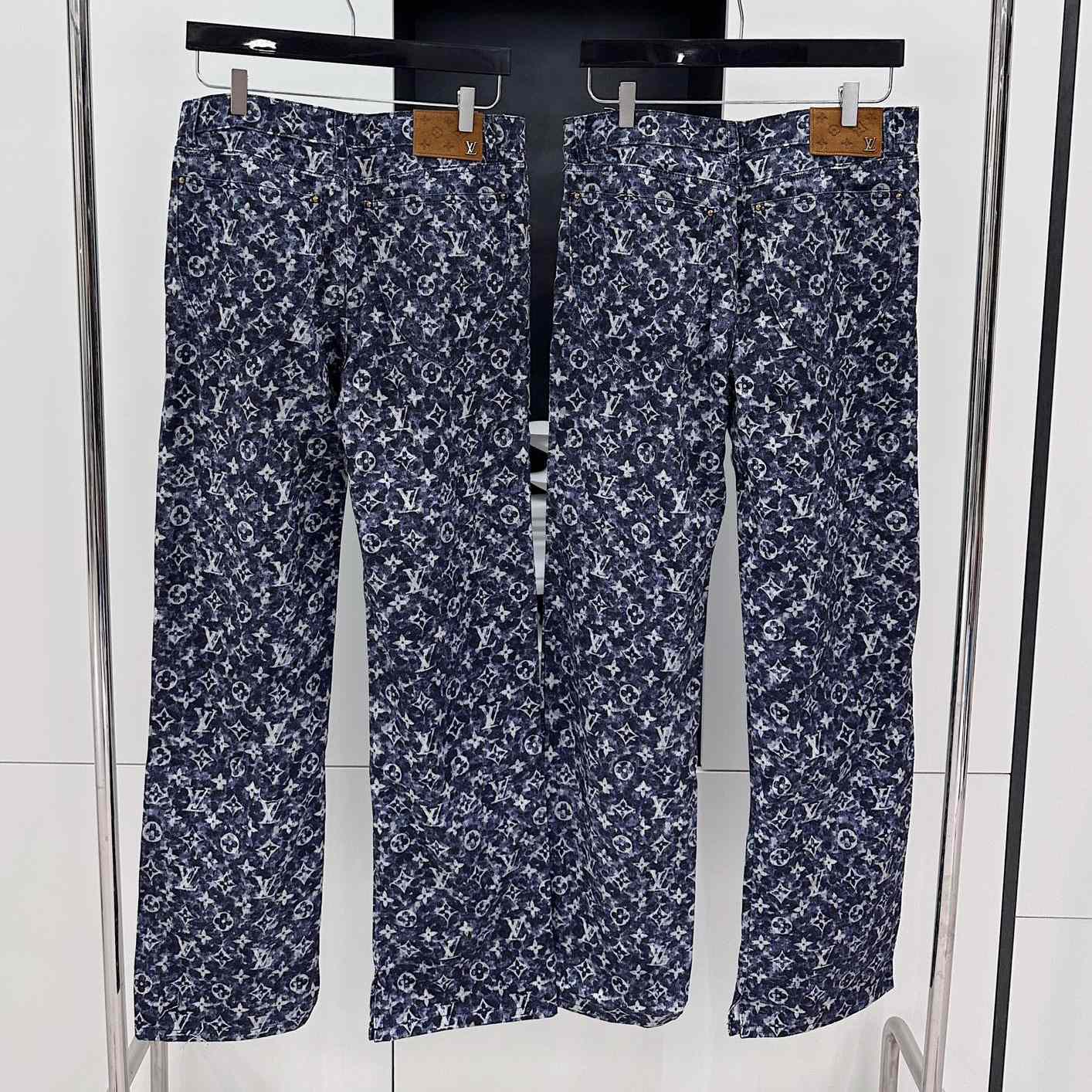 Louis Vuitton Monogram Printed Denim Jeans - 