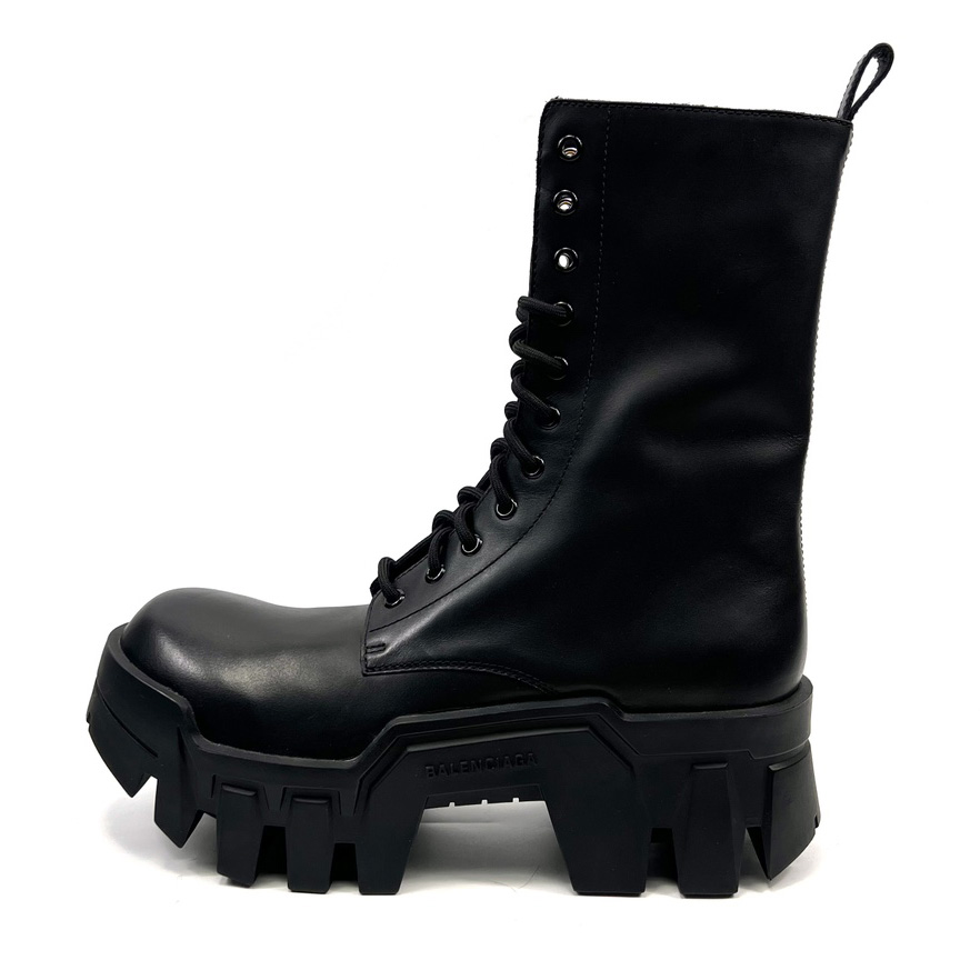Balenciaga Bulldozer Lace-Up Boot In Black - 