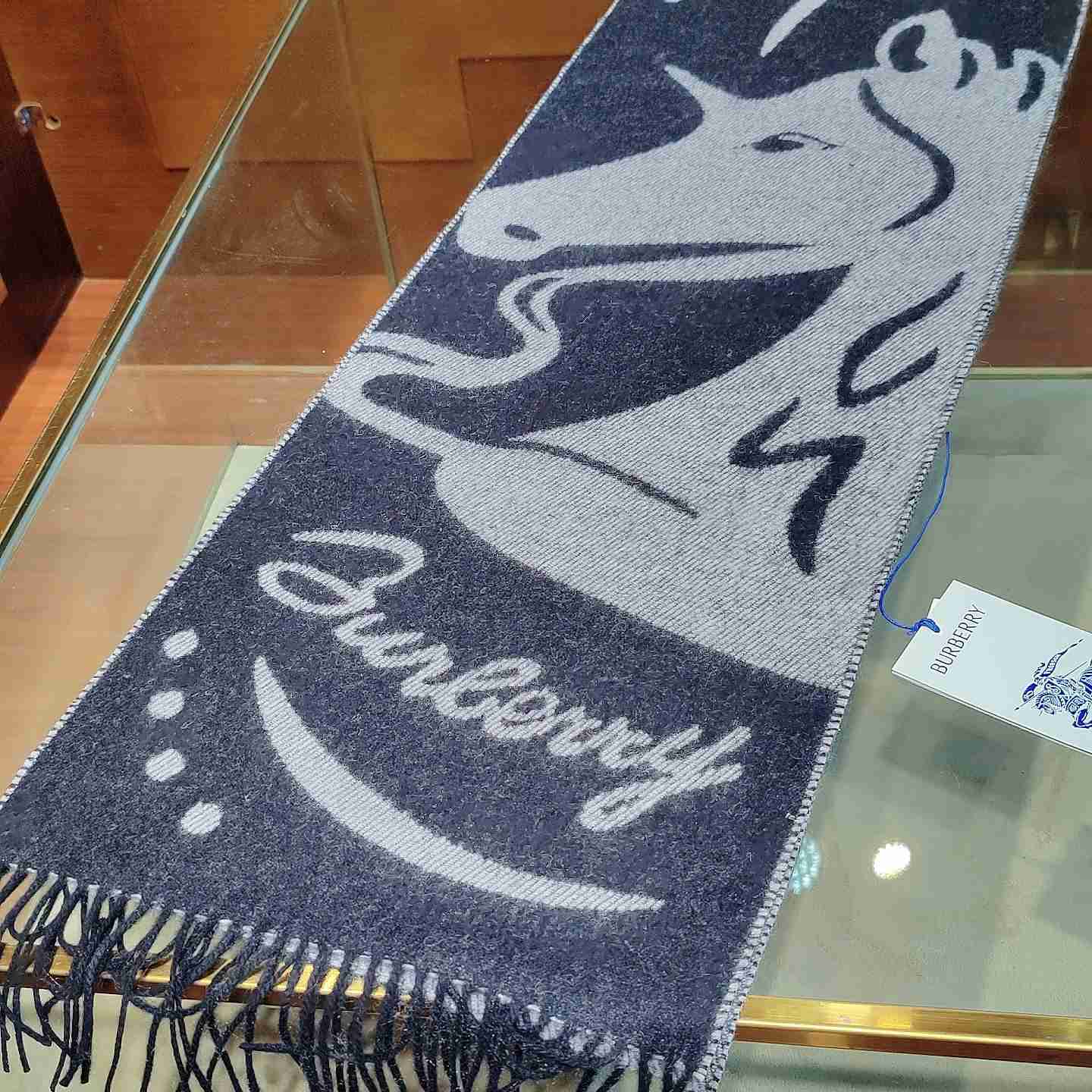 Burberry Mirrored Horse Cashmere Scarf - 