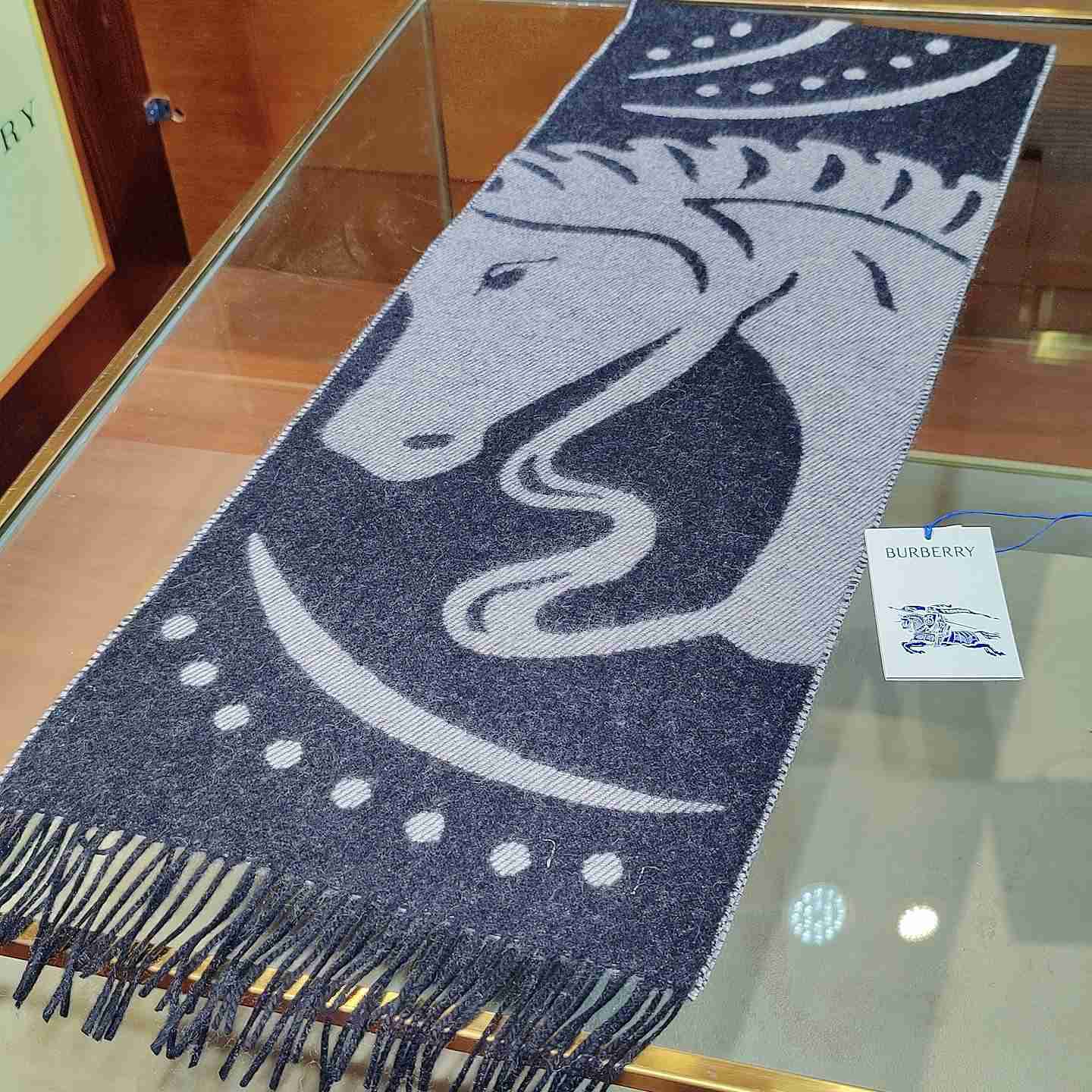 Burberry Mirrored Horse Cashmere Scarf - 