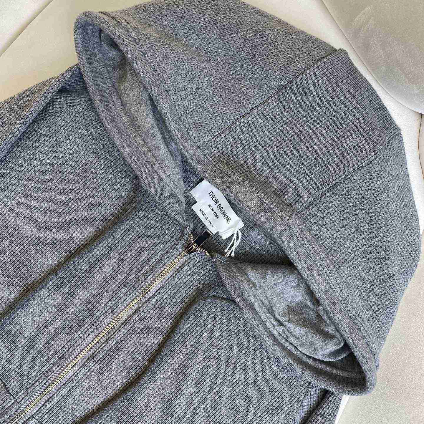 Thom Browne 4-Bar Zip-Up Cashmere Hoodie - 