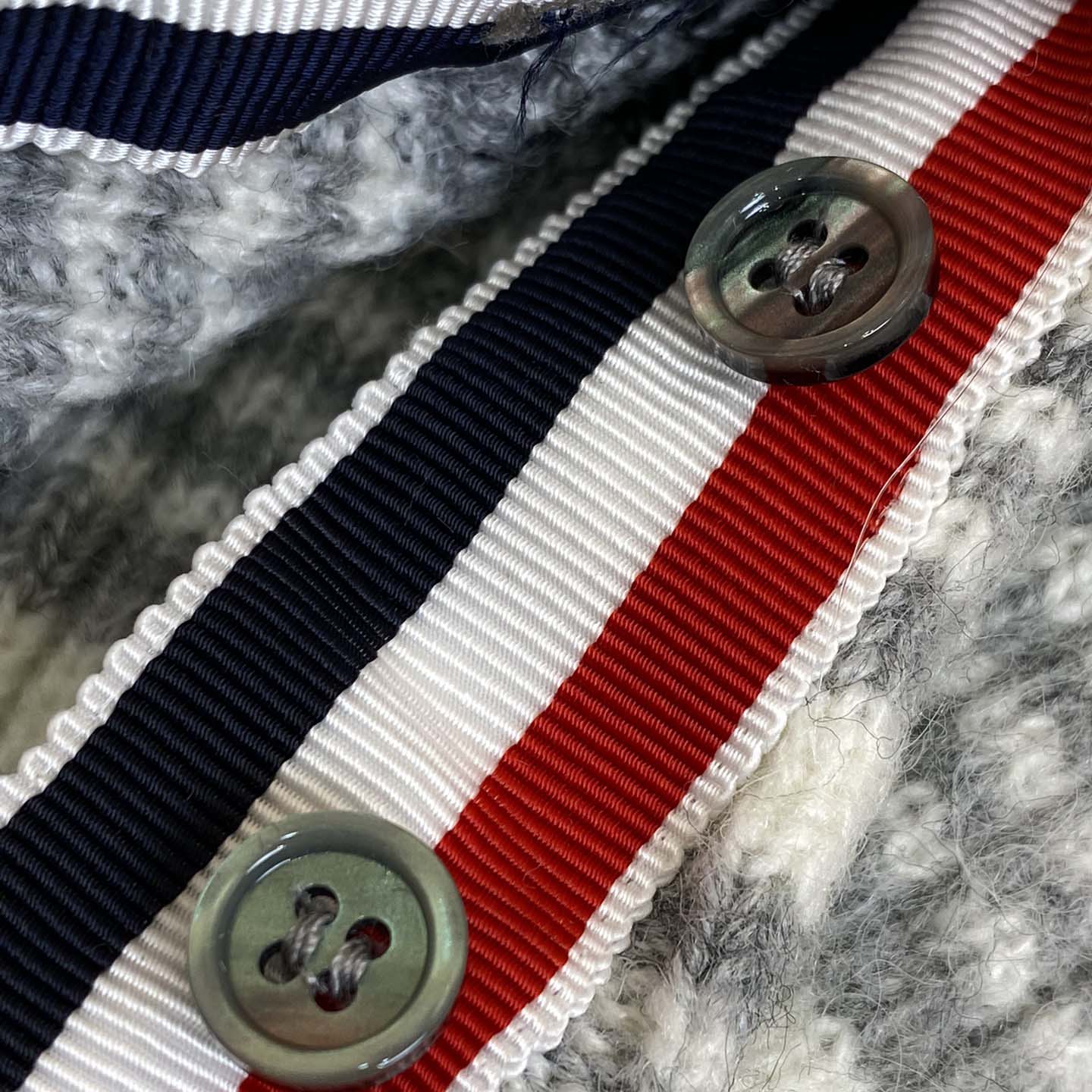 Thom Browne Mohair Check 4-Bar Crewneck - 