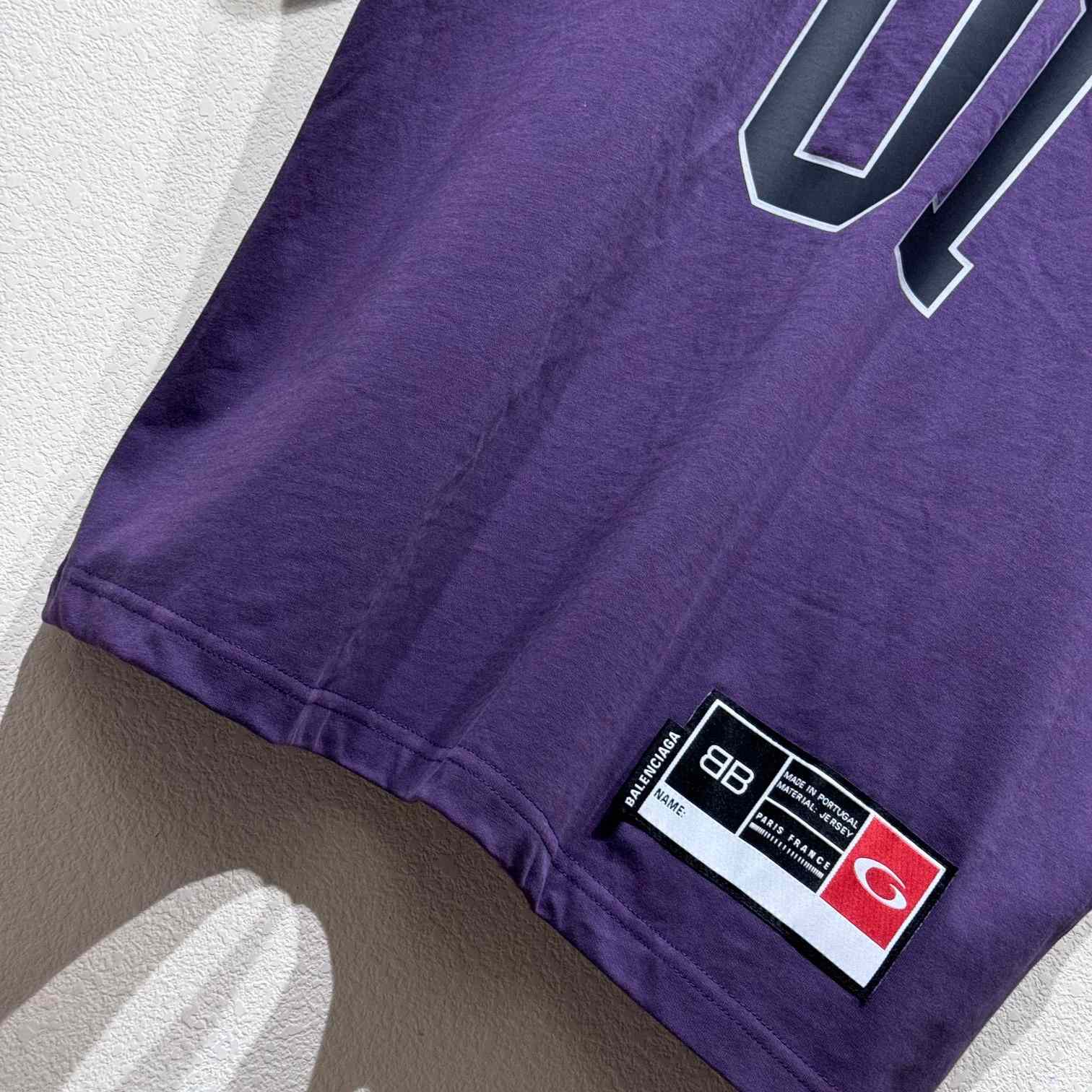 Balenciaga Basketball Series - Oversized T-Shirt In Deep Purple Vintage Jersey - 