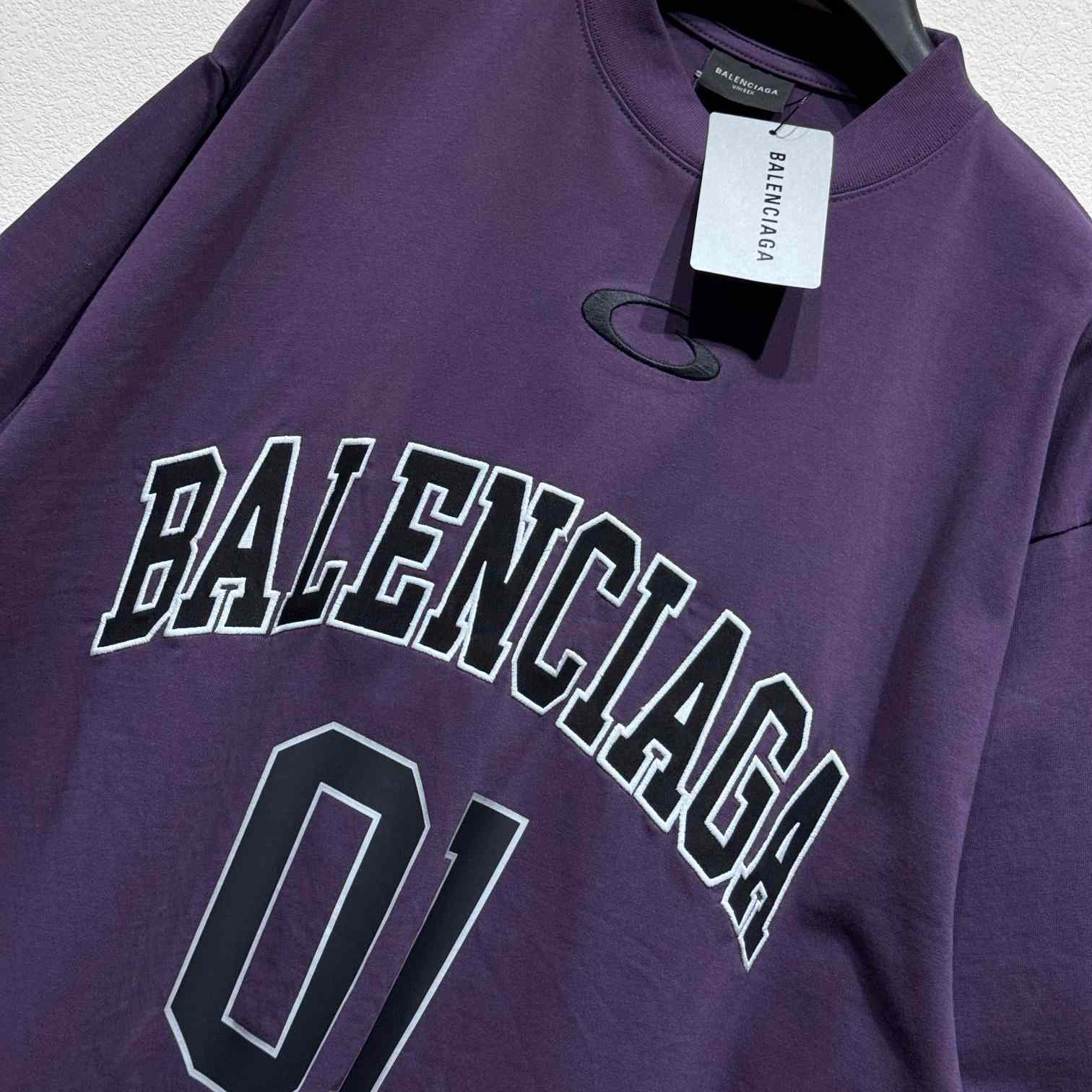 Balenciaga Basketball Series - Oversized T-Shirt In Deep Purple Vintage Jersey - 